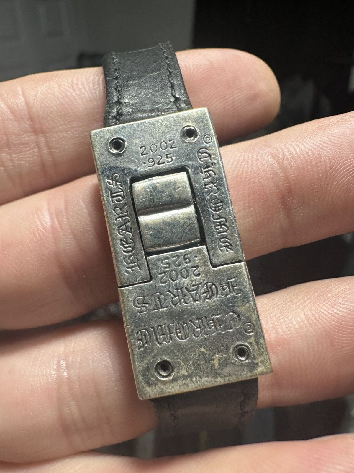 Chrome Hearts Flat Silver & Leather Bracelet Size ONE SIZE - 10 Thumbnail