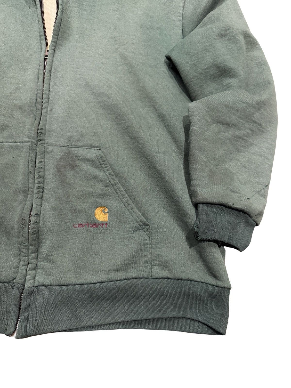 Carhartt Vintage Thermal-Lined Carhartt Zip-Up Hoodie Size US XL / EU 56 / 4 - 2 Thumbnail