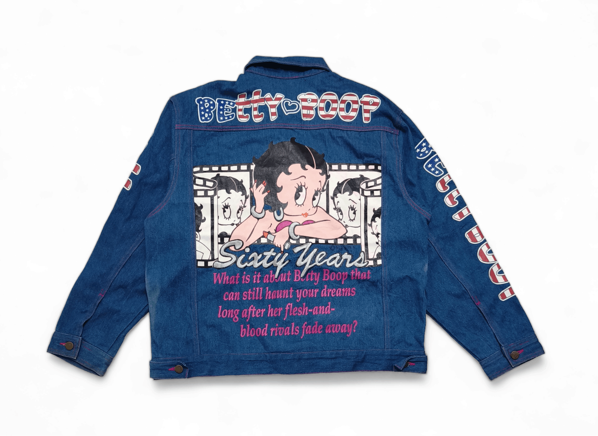 Cartoon Network Vintage 90s Betty Boop Sixty Years Denim Trucker Jean Jacket Size M / US 6-8 / IT 42-44 - 6 Thumbnail