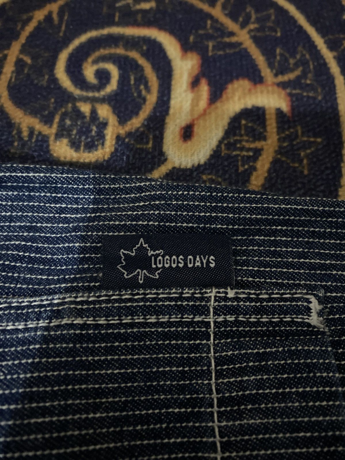 Japanese Brand LOGOS DAYS Hickory Stripe Denim Pants Wide Leg Jeans Size US 28 / EU 44 - 3 Thumbnail