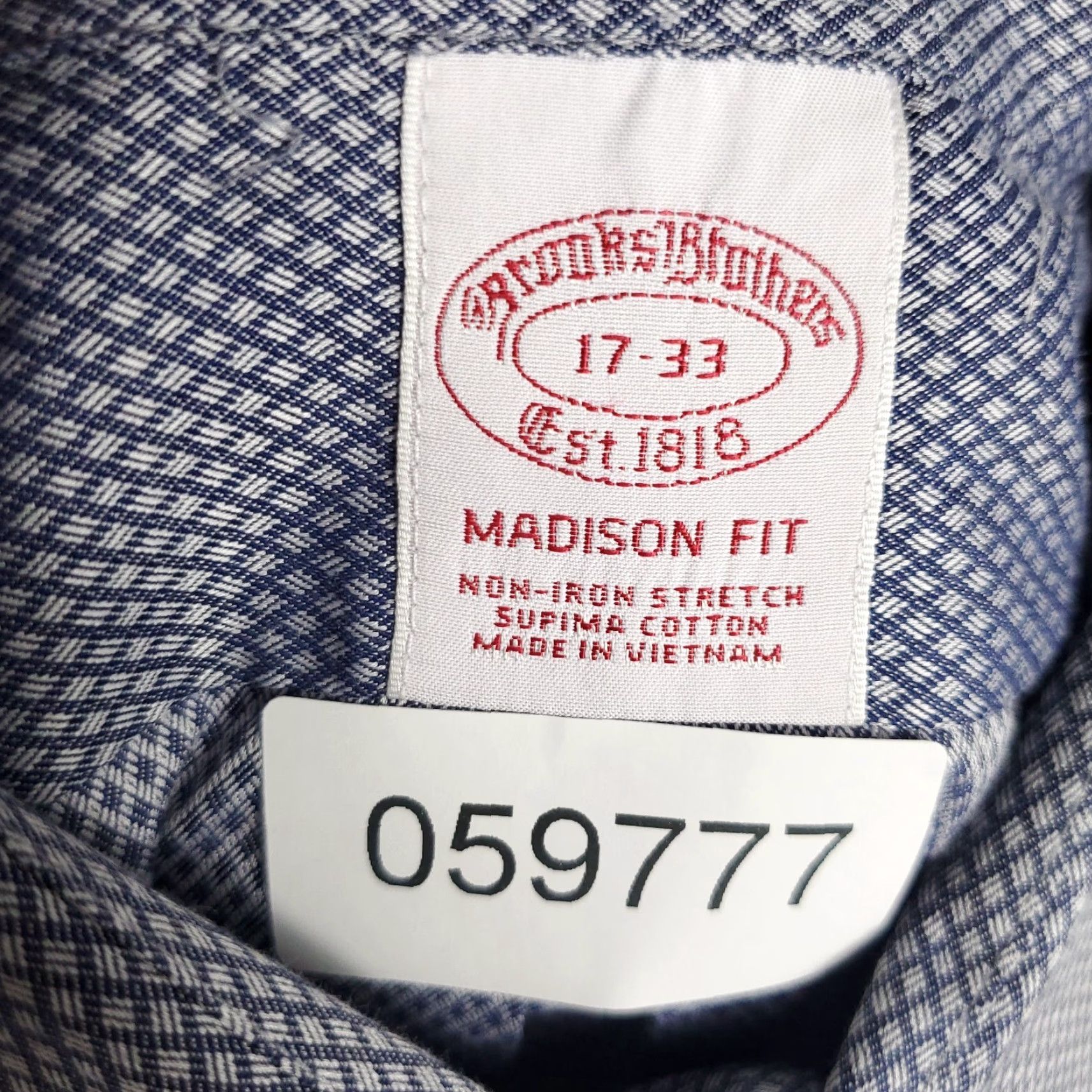 Brooks Brothers VINTAGE Brooks Brothers Dress Shirt Men 17 Blue Long Sleeve Button-Up Business Formal Modern Size 46R - 7 Thumbnail