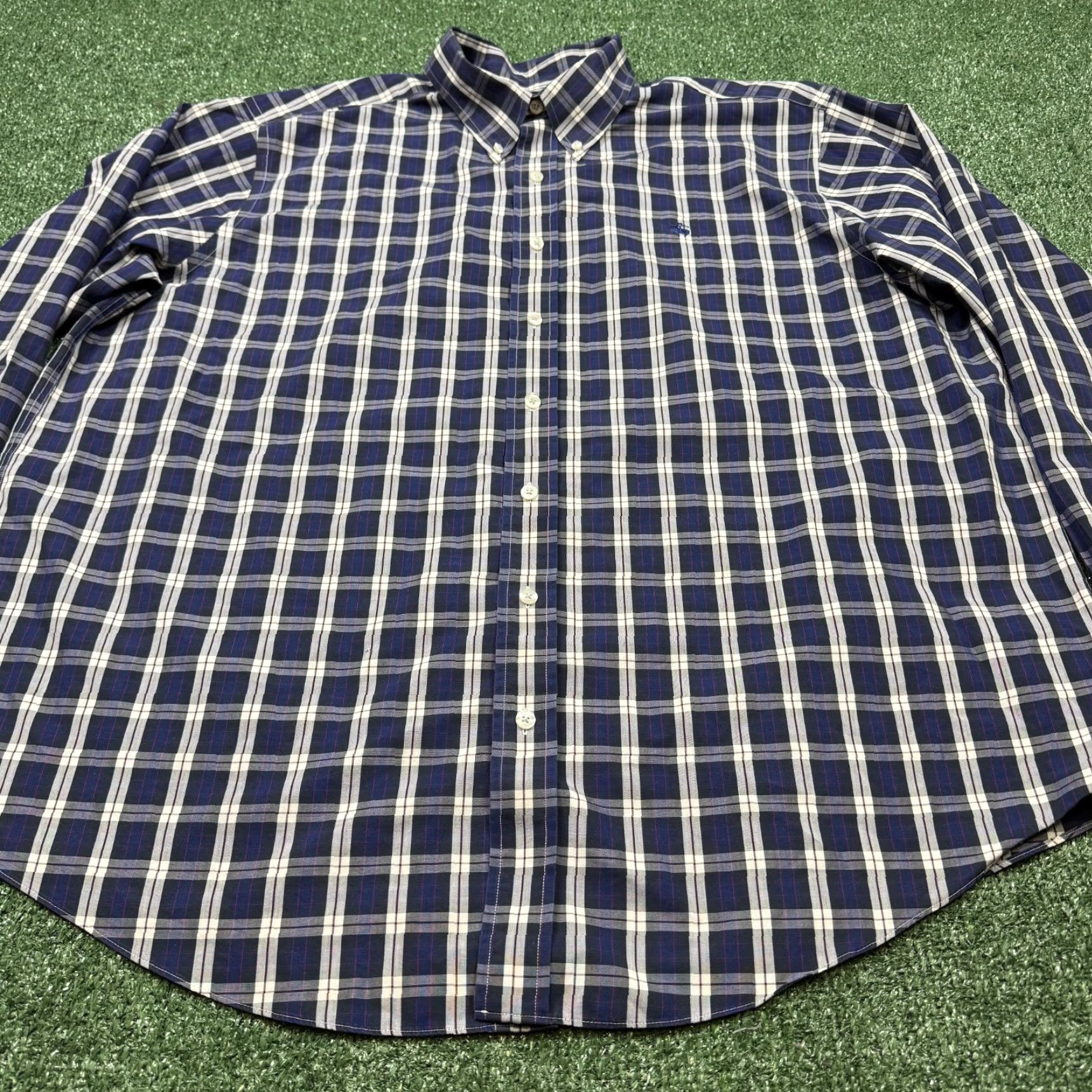 Brooks Brothers BROOKS BROTHERS Button-Up Shirt Men 1XL Blue Plaid Long Sleeve Casual Business Regular Fit Mens Size US XL / EU 56 / 4 - 4 Thumbnail