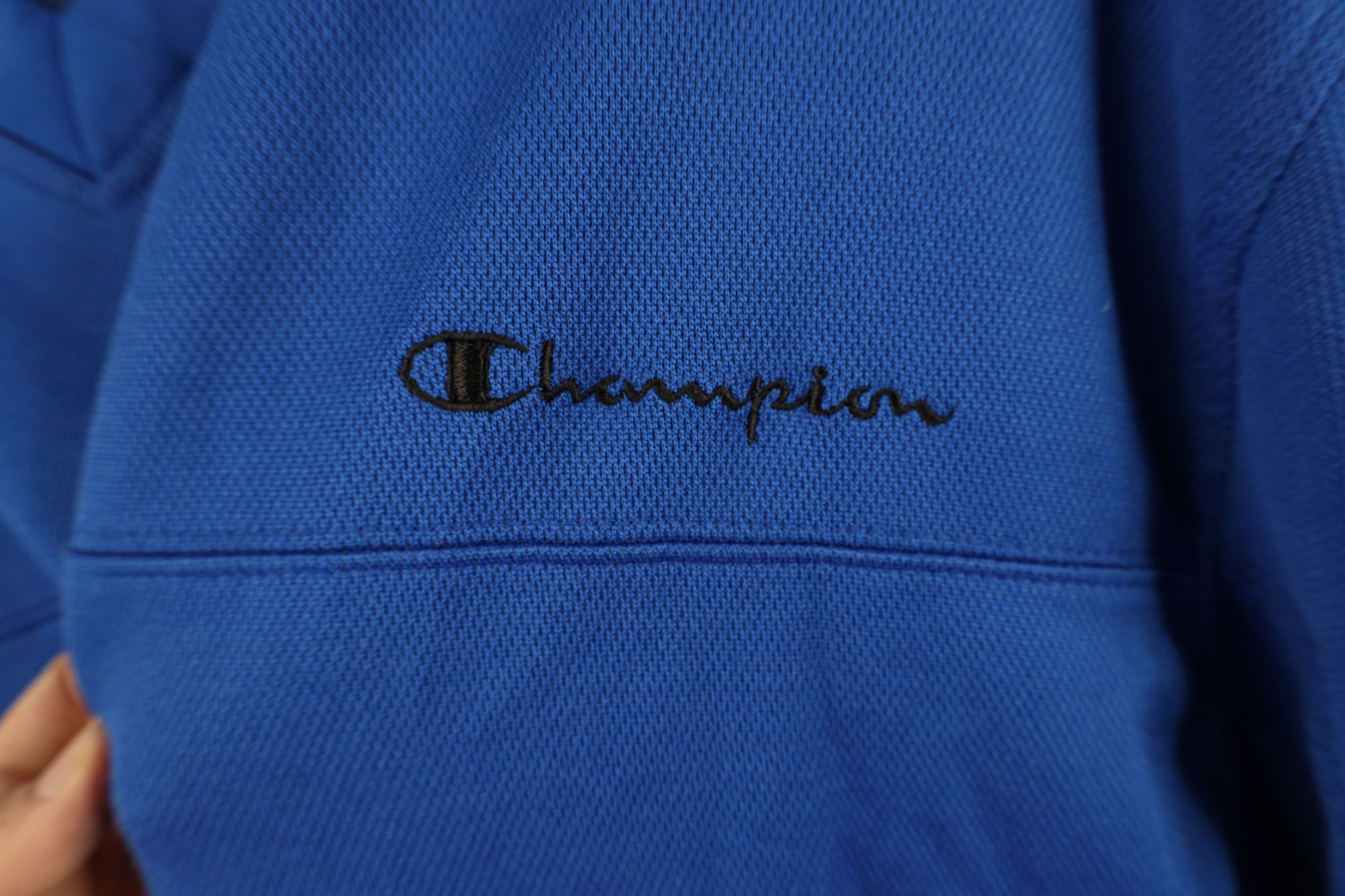 Champion Vintage 90s Champion Knit Short Sleeve Jersey T-Shirt Blue Size US XL / EU 56 / 4 - 4 Thumbnail