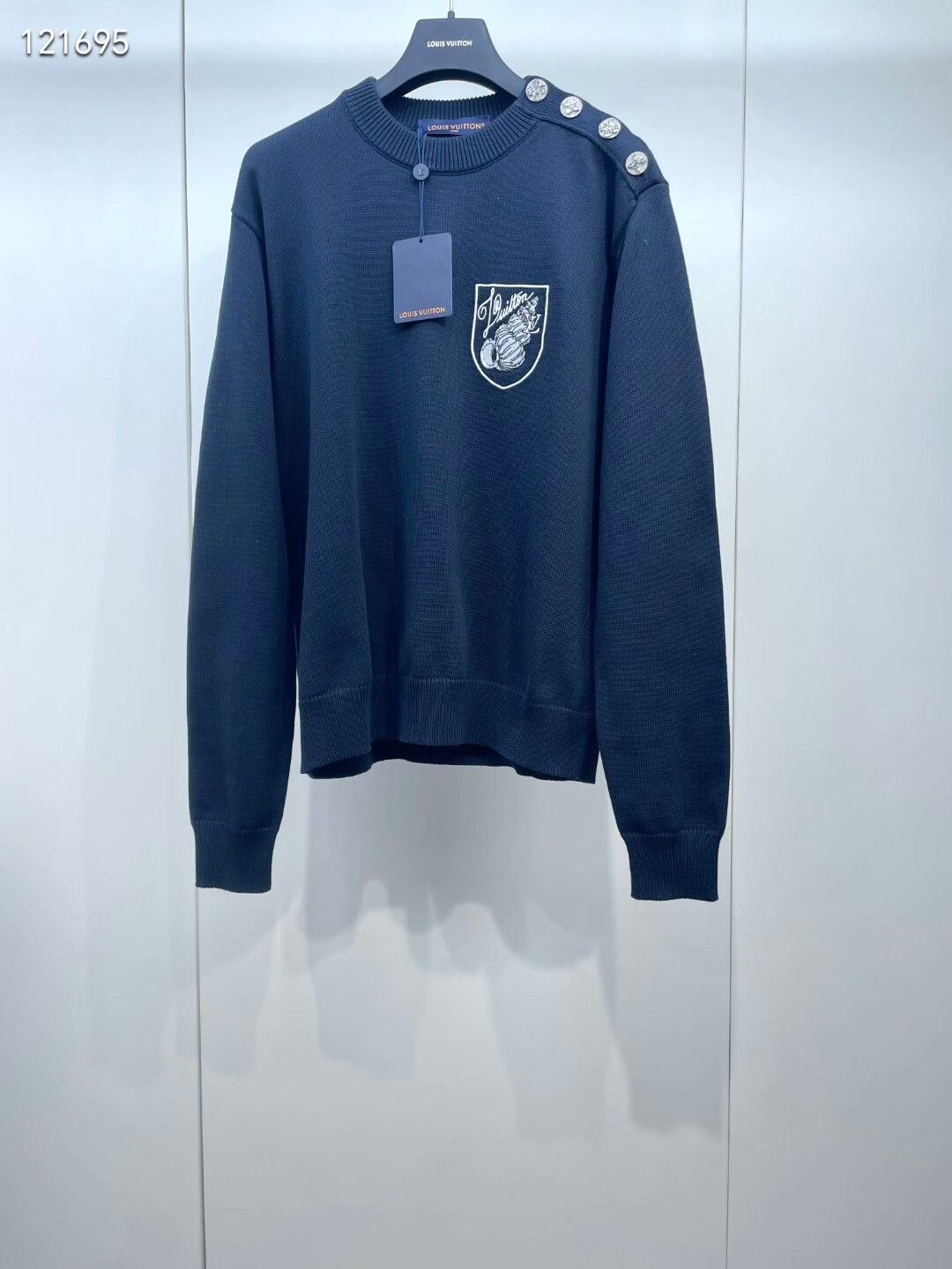 Louis Vuitton LV Conch Embroidery Rhinestone Knit Sweater Size L / US 10 / IT 46 - 1 Thumbnail