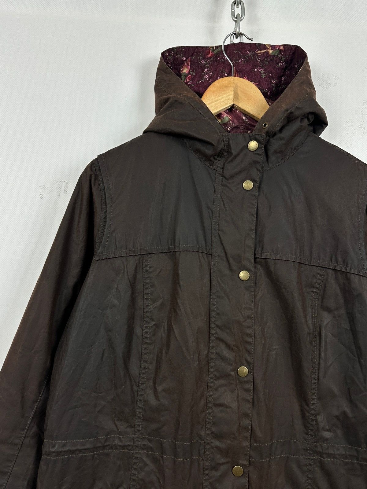 Barbour Retail Vintage Durham Brown Waxed Coat Jacket