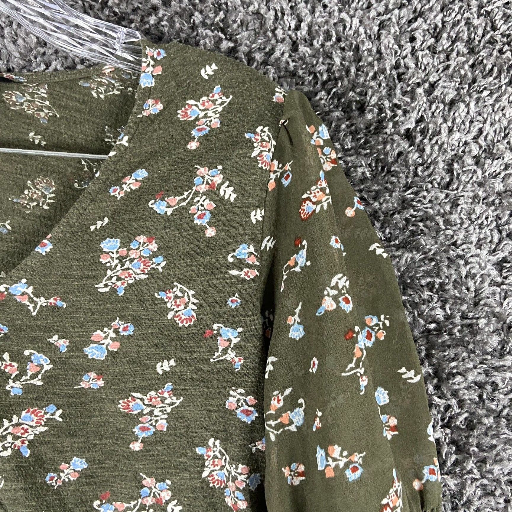 Lucky Brand Lucky Brand Blouse Women’s XS Sheer Sleeves Floral Pattern Multicolored Size XS / US 0-2 / IT 36-38 - 5 Thumbnail