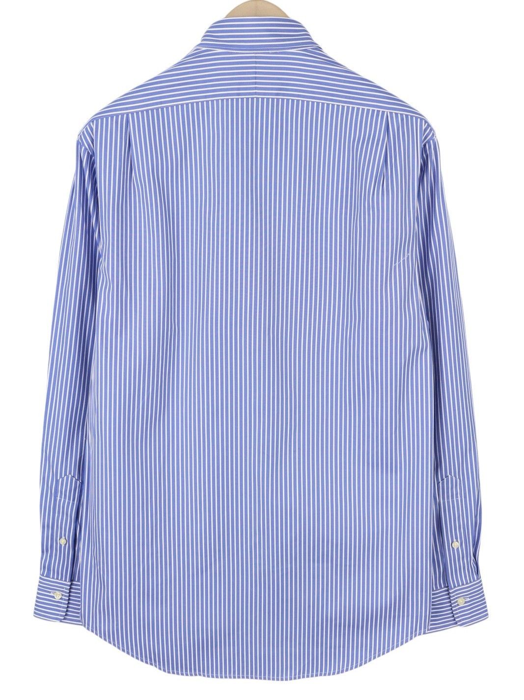 Ralph Lauren M Blue Striped Cutaway Neck Custom Fit Button-Up 87016 Size US M / EU 48-50 / 2 - 2 Thumbnail