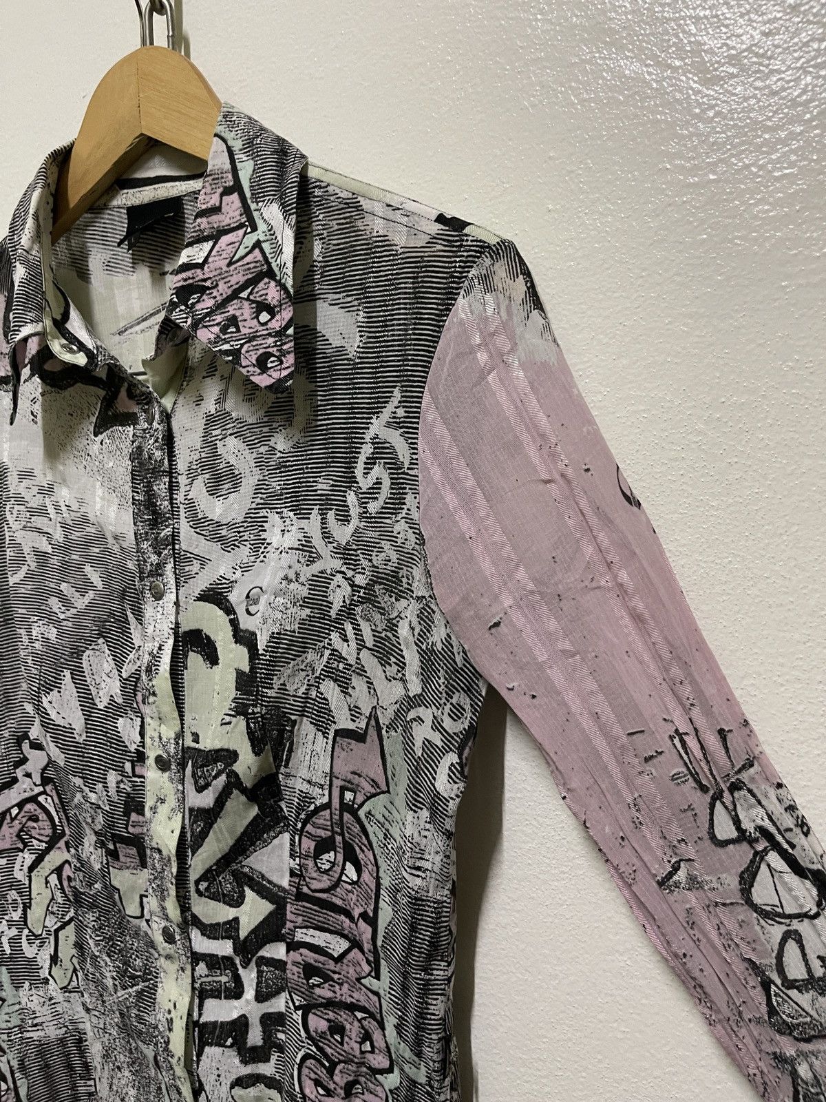 Just Cavalli × Vintage Just Cavalli Full Printed Gravity Shirt Long Sleeve Size L / US 10 / IT 46 - 5 Thumbnail