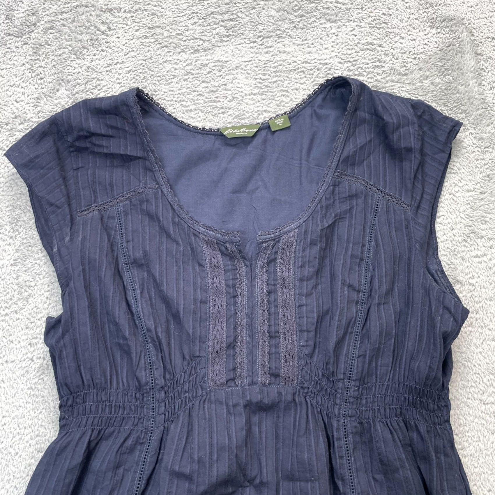 Eddie Bauer Eddie Bauer Dress Womens 18 Blue Fit & Flare Cotton Smocked Waist Cap Sleeve Dress Womens 18 Blue Fit & Flare Cotton Smocked Waist Cap Sleeve Size XXL / US 16-18 / IT 52-54 - 5 Thumbnail