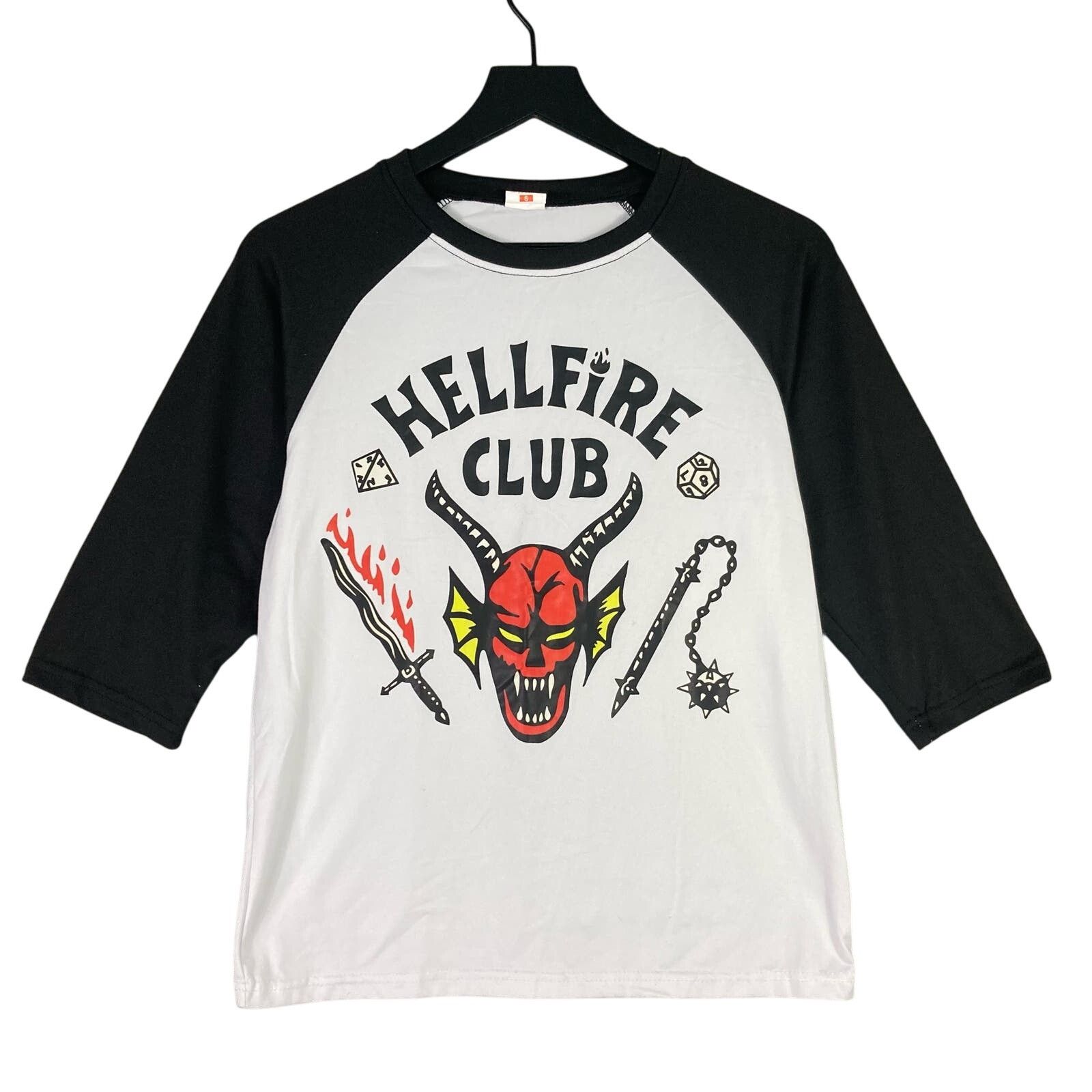 Other Stranger Things Hellfire Club Shirt Women's S Black Graphic Size S / US 4 / IT 40 - 1 Thumbnail
