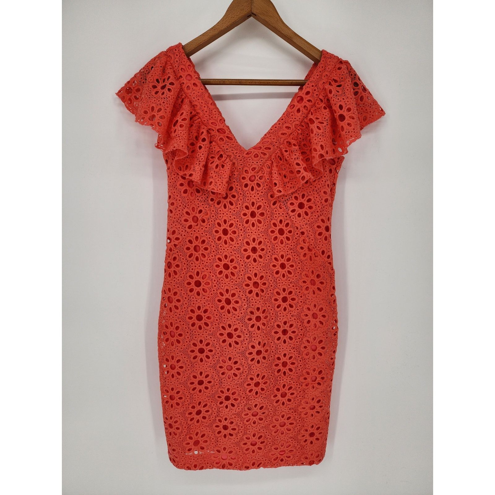 trina Trina Turk Neriah Coral Lace Mini Dress Women\'s Size 2