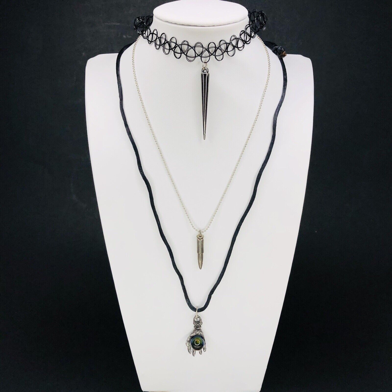 Other Lot of 3 Whimsigoth Necklace Choker Black Rope Cord Handball Size ONE SIZE - 2 Thumbnail