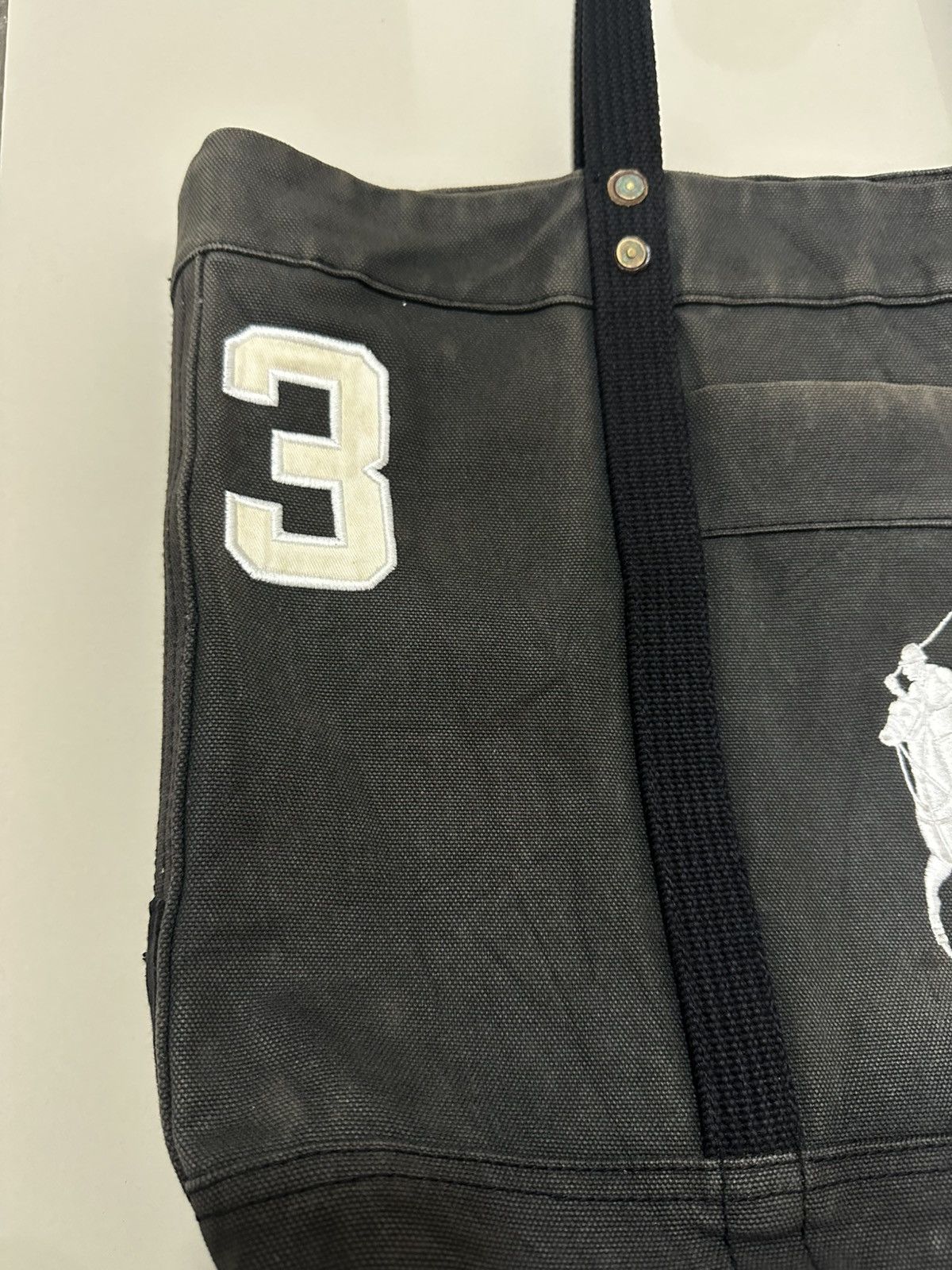 Polo Ralph Lauren VTG Polo Ralph Lauren Canvas Tote Bag Embroidered Big Pony Size ONE SIZE - 7 Thumbnail