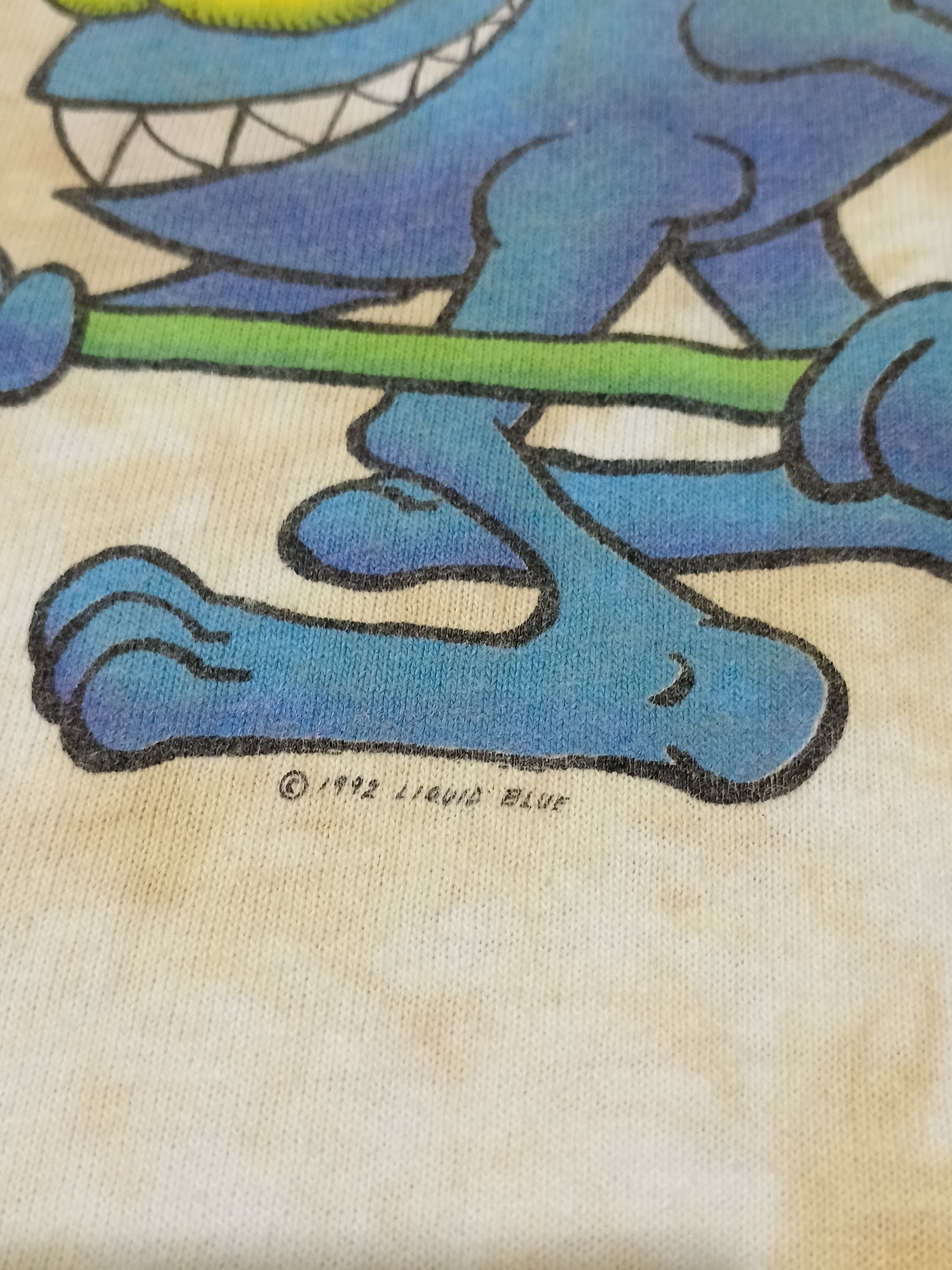 Arts & Science Vintage 90s Liquid Blue Joey Mars Psychedelic Skeleton Surf Size US XL / EU 56 / 4 - 9 Thumbnail