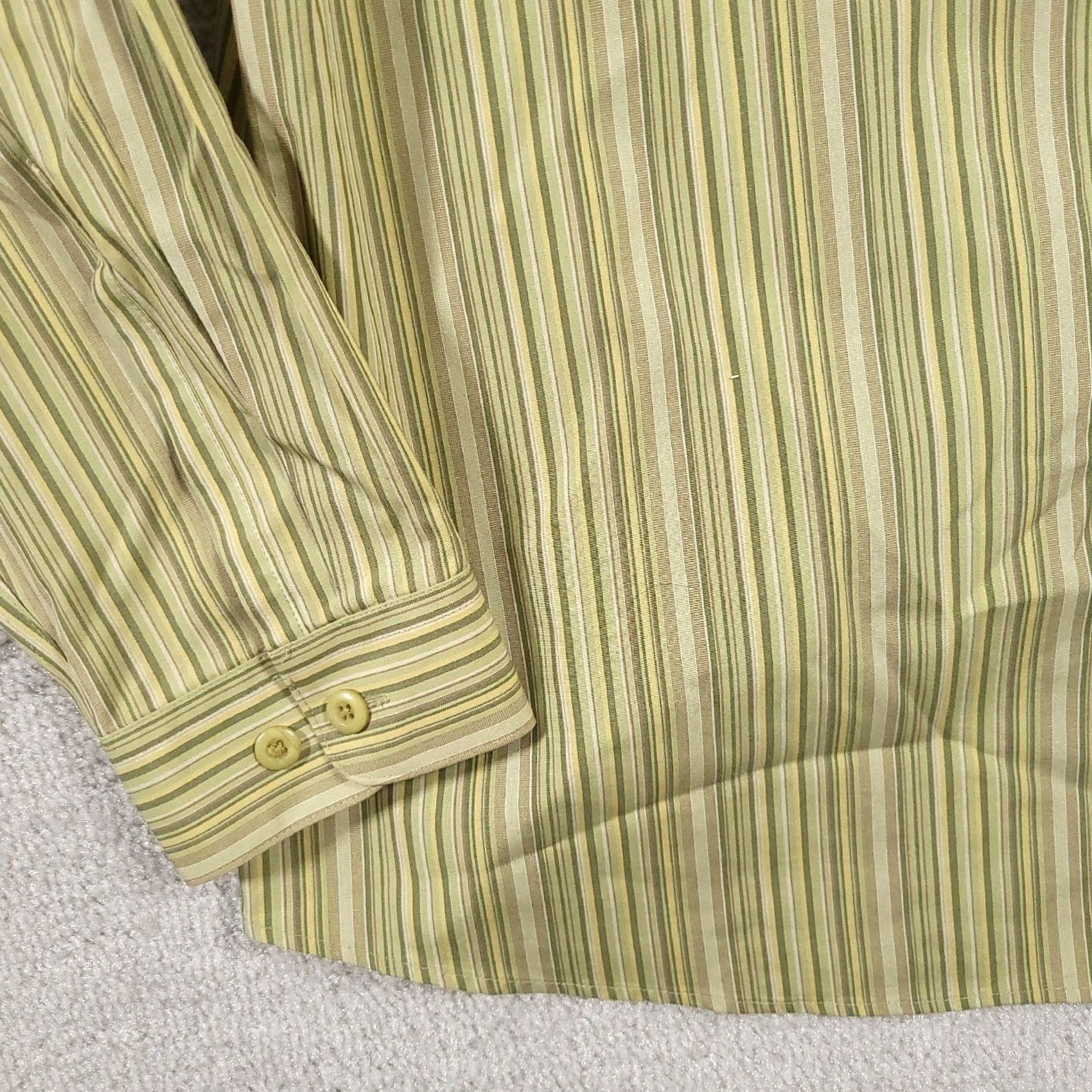 Vintage Cabela's Shirt Women's XL Reg Green Stripe Pocket Long Sleeve Button Front Size XL / US 12-14 / IT 48-50 - 5 Thumbnail