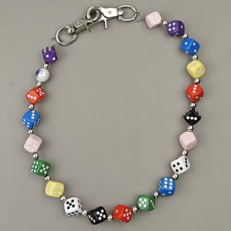 Jewelry Multi-Color Dice Bead Wallet Chain Y2K Grunge Streetwear Size ONE SIZE - 8 Thumbnail