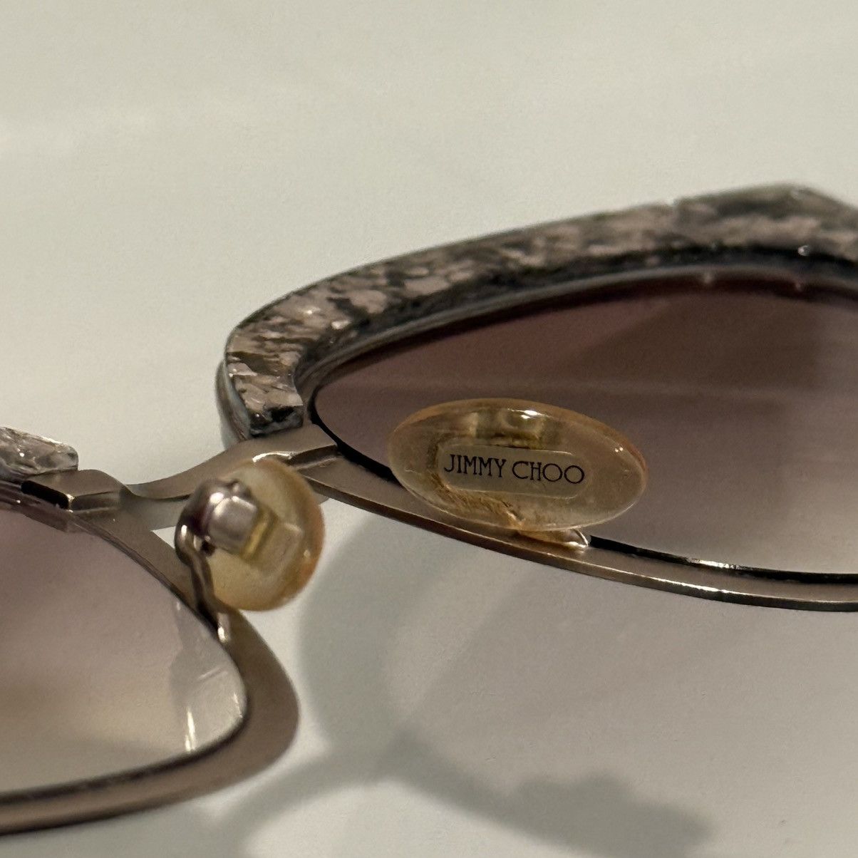 Jimmy Choo JIMMY CHOO ROSY Gunmetal / Pink Glitter Butterfly Sunglasses Size ONE SIZE - 8 Thumbnail