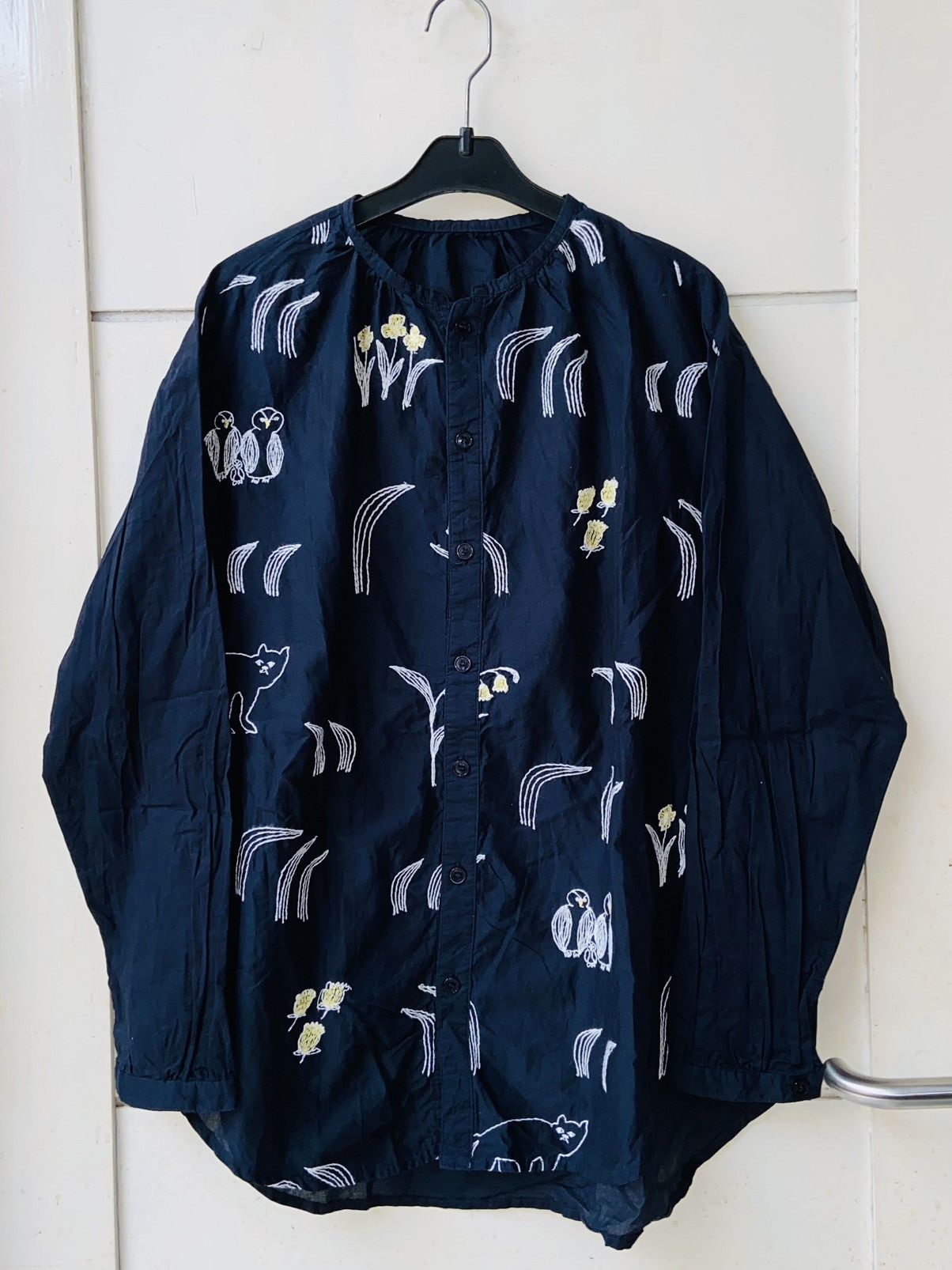 Issey Miyake × Ne-Net Ne-Net Navy Shirt Animal and Flower motif Size US L / EU 52-54 / 3 - 11 Thumbnail