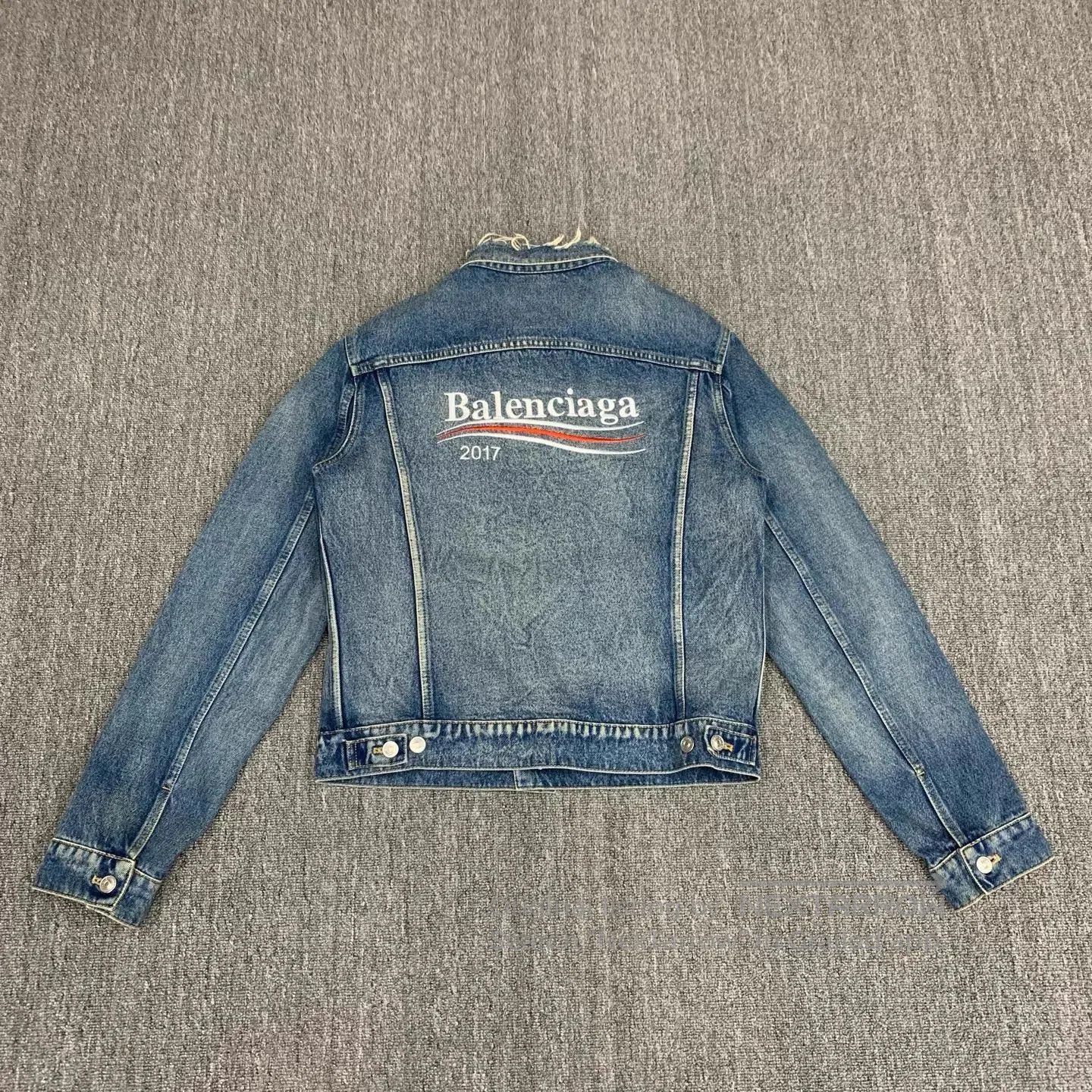 Balenciaga Blue Denim Jacket with Button Front. Size US S / EU 44-46 / 1 - 2 Thumbnail
