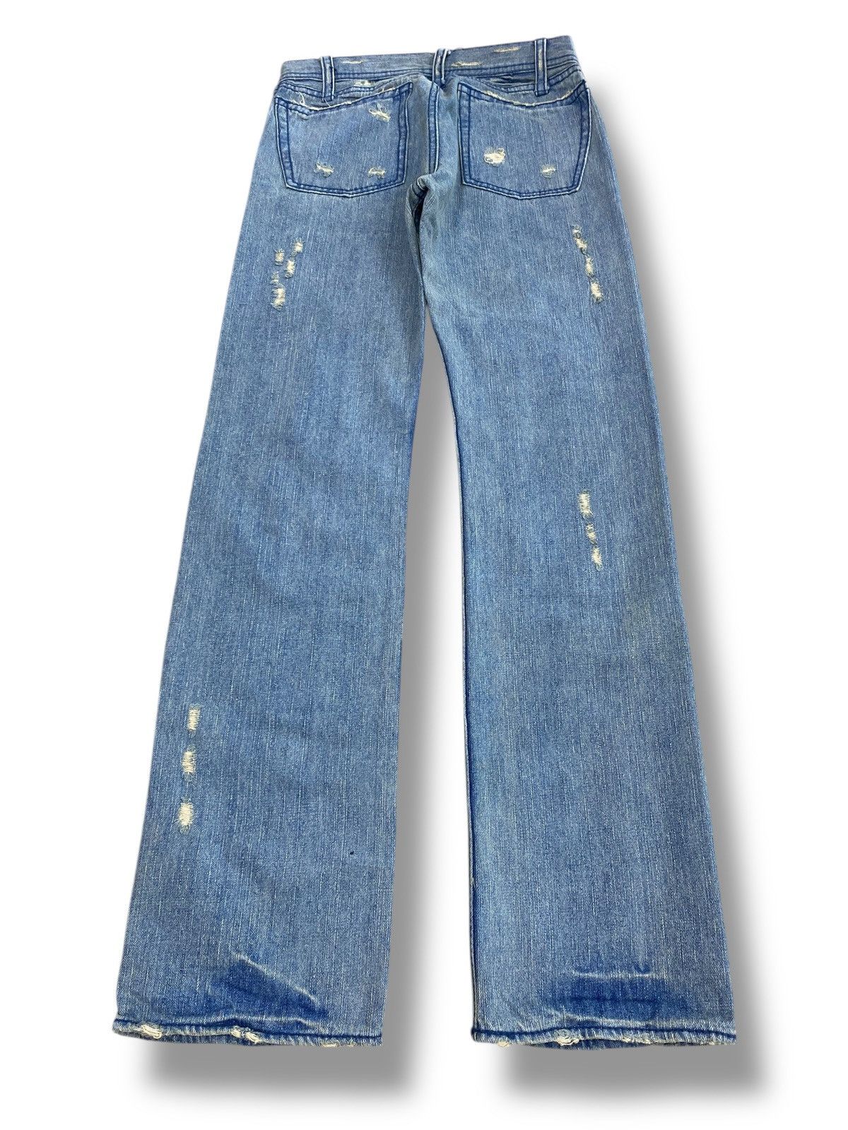 Japanese Brand Japanese Brand Acid Blue Wash Style Distressed Jeans Size US 27 - 3 Thumbnail
