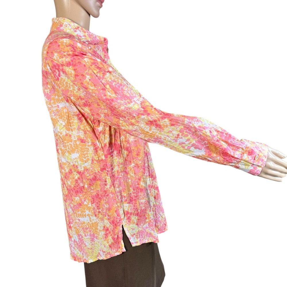 Other NWT New Foxcroft Zoey Long Roll Tab Starburst Crinkled Cott Size S / US 4 / IT 40 - 3 Thumbnail