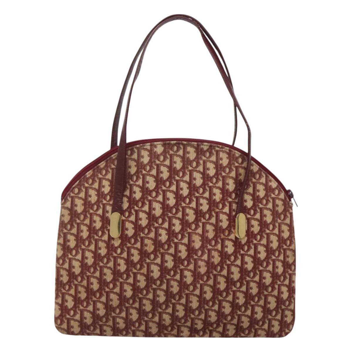 Dior DIOR Trotter Canvas Shoulder Bag Red Gold Size ONE SIZE - 3 Thumbnail
