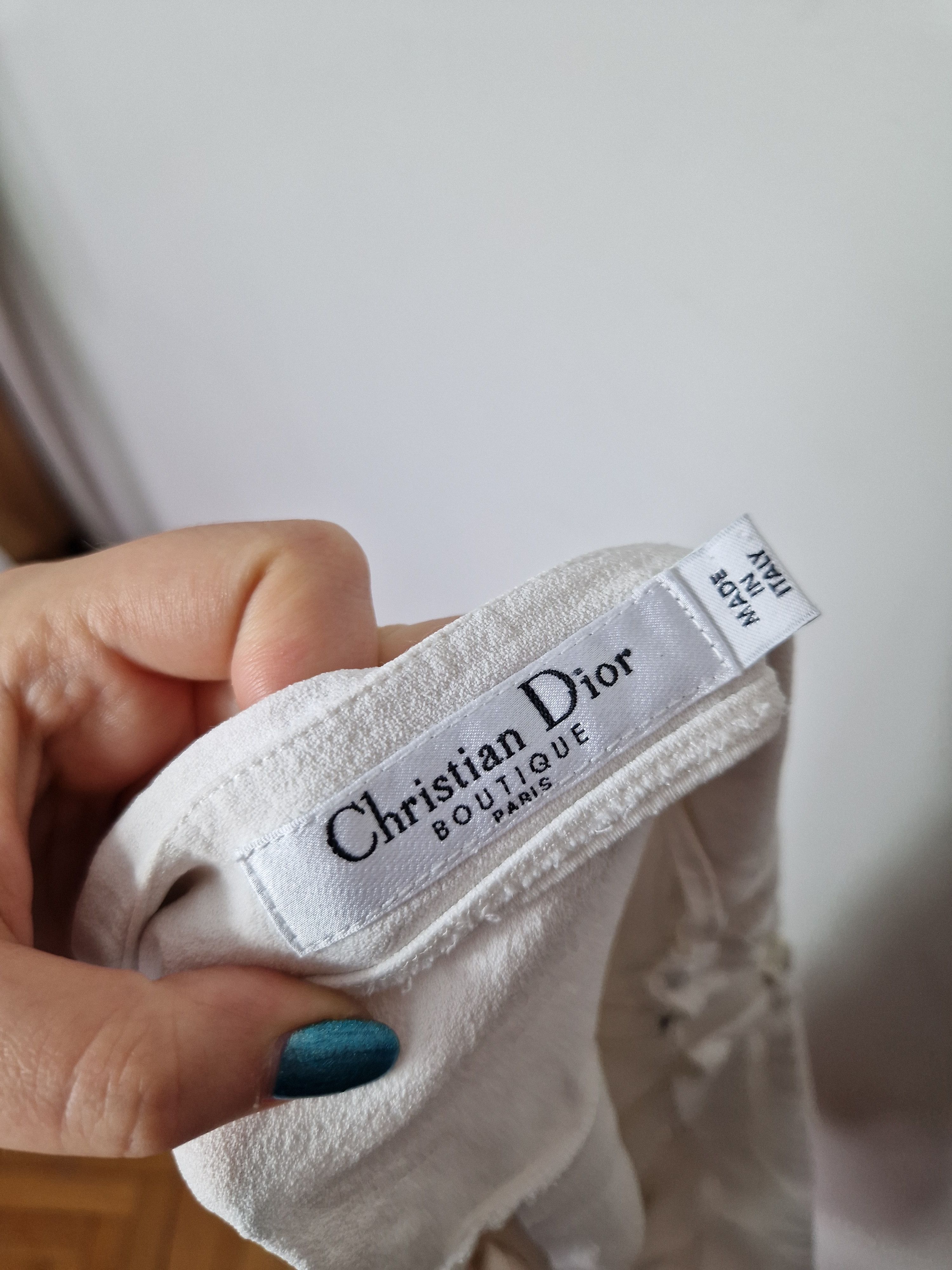 Dior Dior 100% silk white mini skirt Size 26" / US 2 / IT 38 - 10 Thumbnail