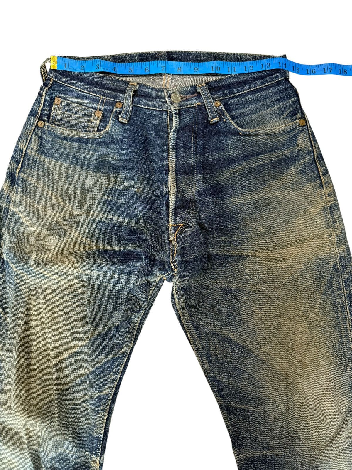 Denime DENIME Made In Japan Redline Selvedge Distressed Jeans Size US 27 - 8 Thumbnail