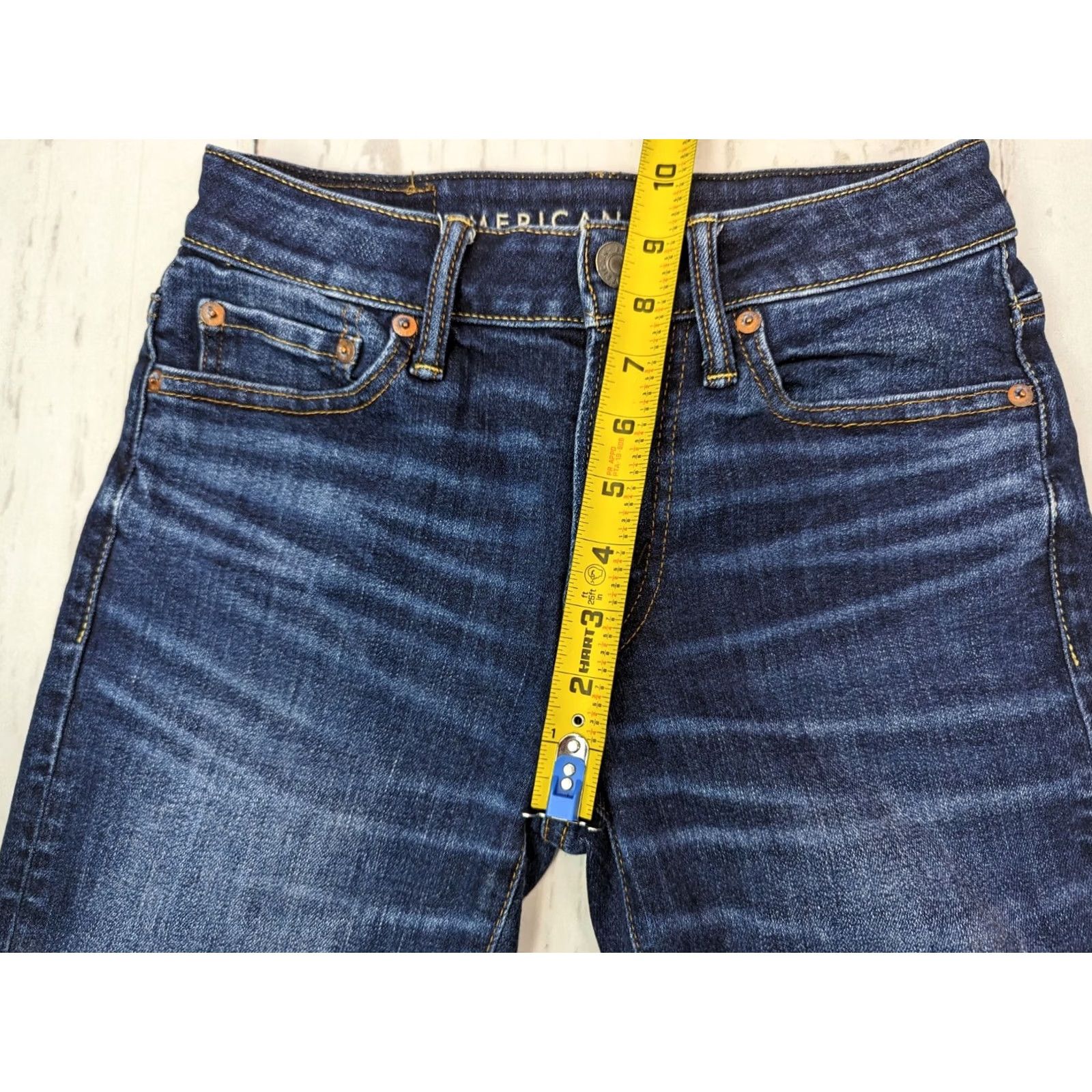 American Eagle Outfitters VINTAGE? No — American Eagle Airflex+ Skinny Jeans Womens 26x28 Blue Denim Stretch Jeans Size 26" / US 2 / IT 38 - 6 Thumbnail