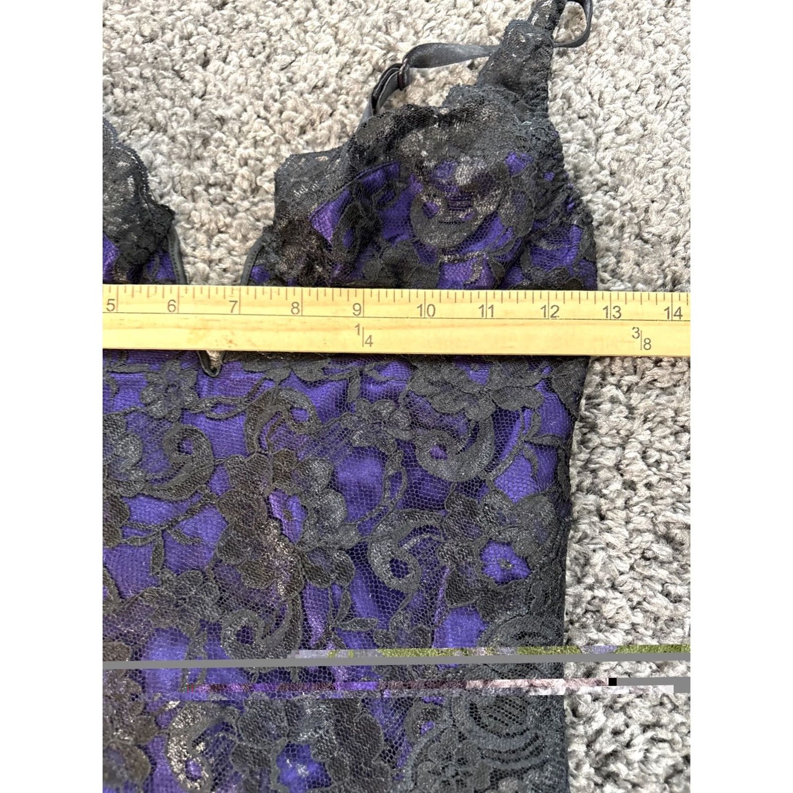 Victoria's Secret VINTAGE Victoria's Secret Gold Label Teddy Black Purple M Lace & Satin 80s 90s Womens Nightwear Lace Satin M Black Velvet? Size ONE SIZE - 4 Thumbnail