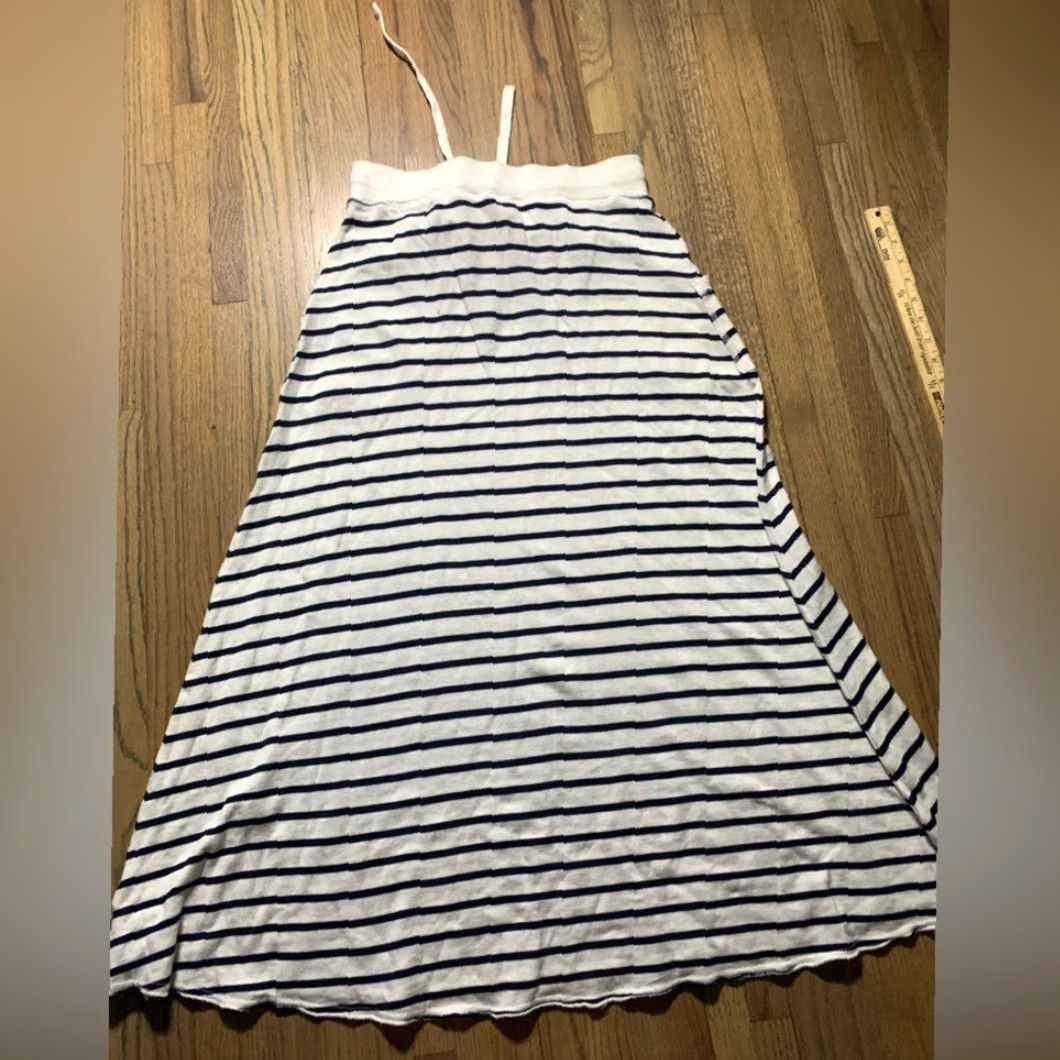 Vintage Saturday Sunday Skirt Navy Blue White Cotton Maxi Long S Women White Skirt Size 28" / US 6 / IT 42 - 6 Thumbnail
