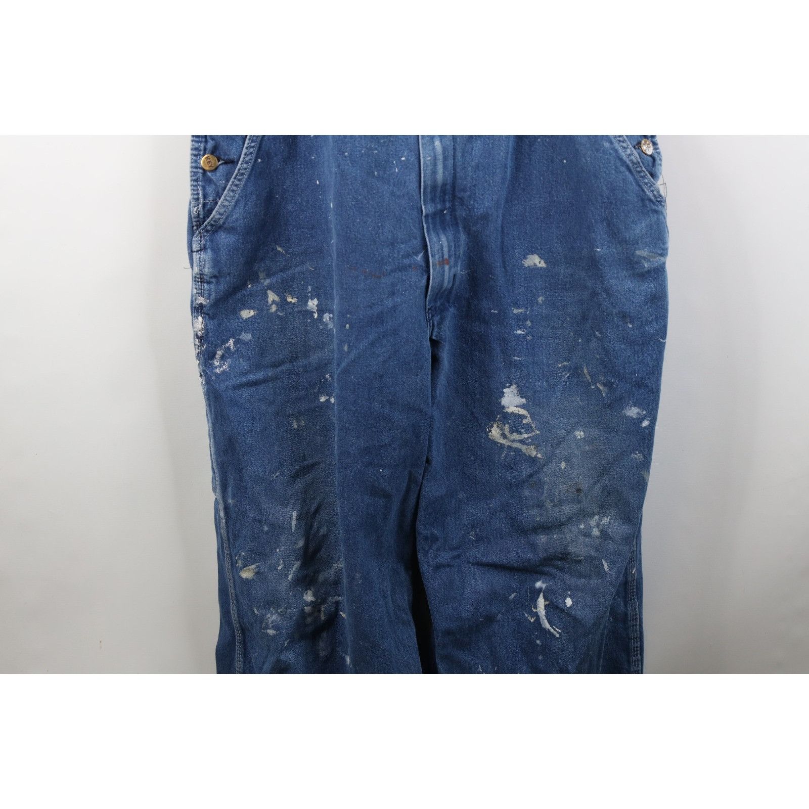 Vintage Vintage 90s Streetwear Thrashed Wide Leg Denim Overalls Size US 42 / EU 58 - 4 Thumbnail