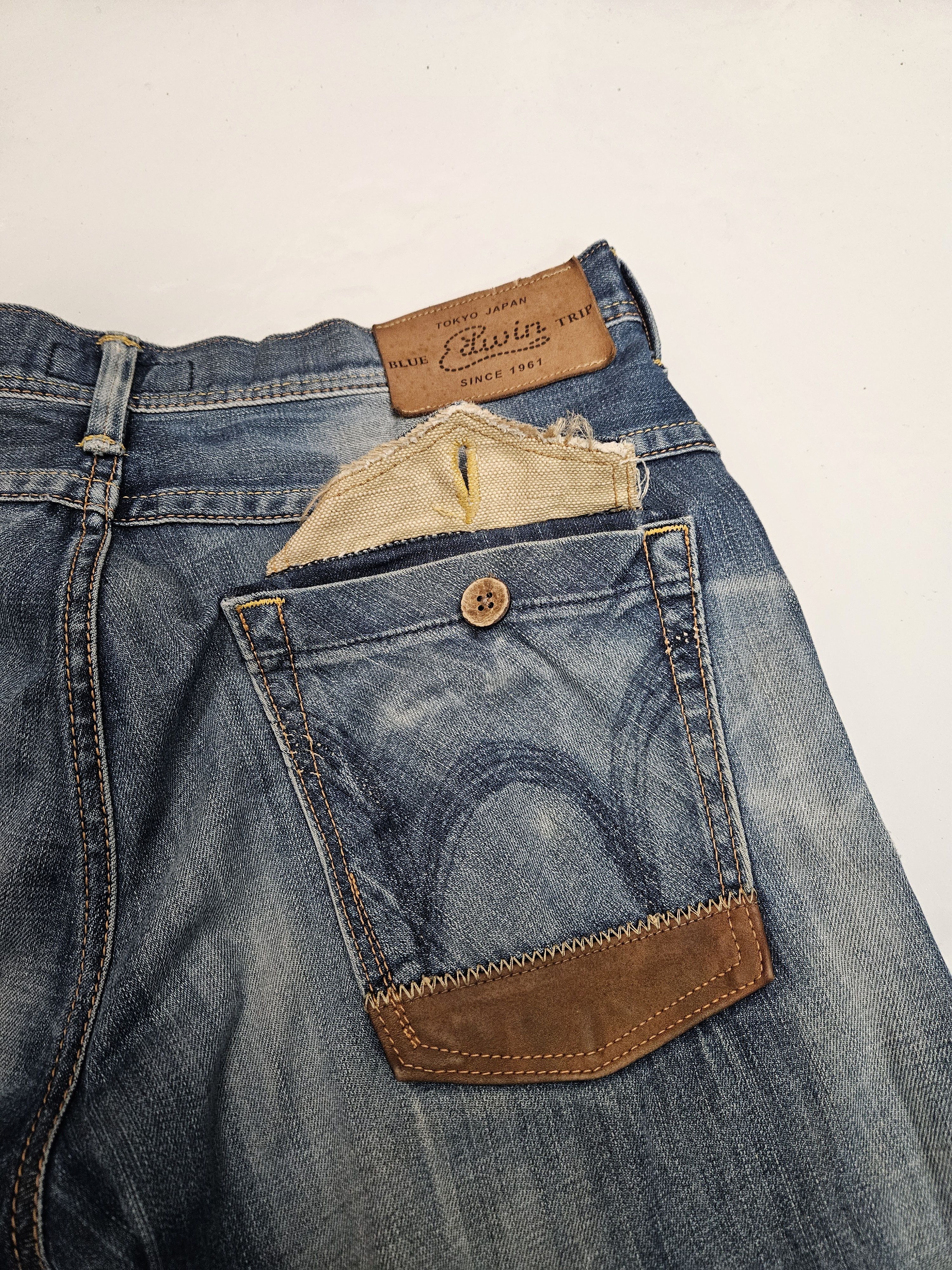 Edwin Edwin blue trip distressed washed bootcut denim Size US 34 / EU 50 - 16 Thumbnail