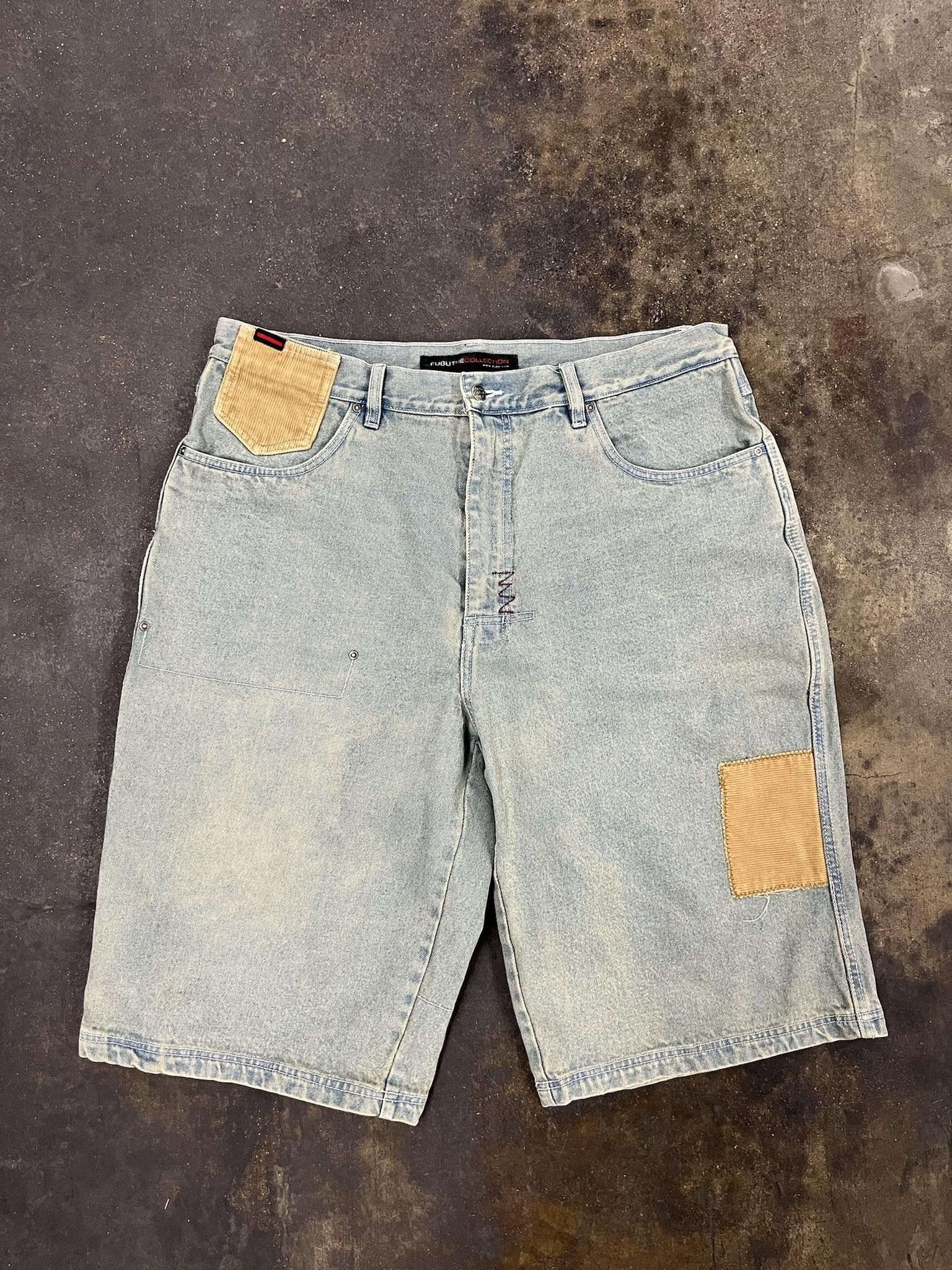 image of Y2K Fubu Corduroy Pocket Jorts in Blue, Men's (Size 38)