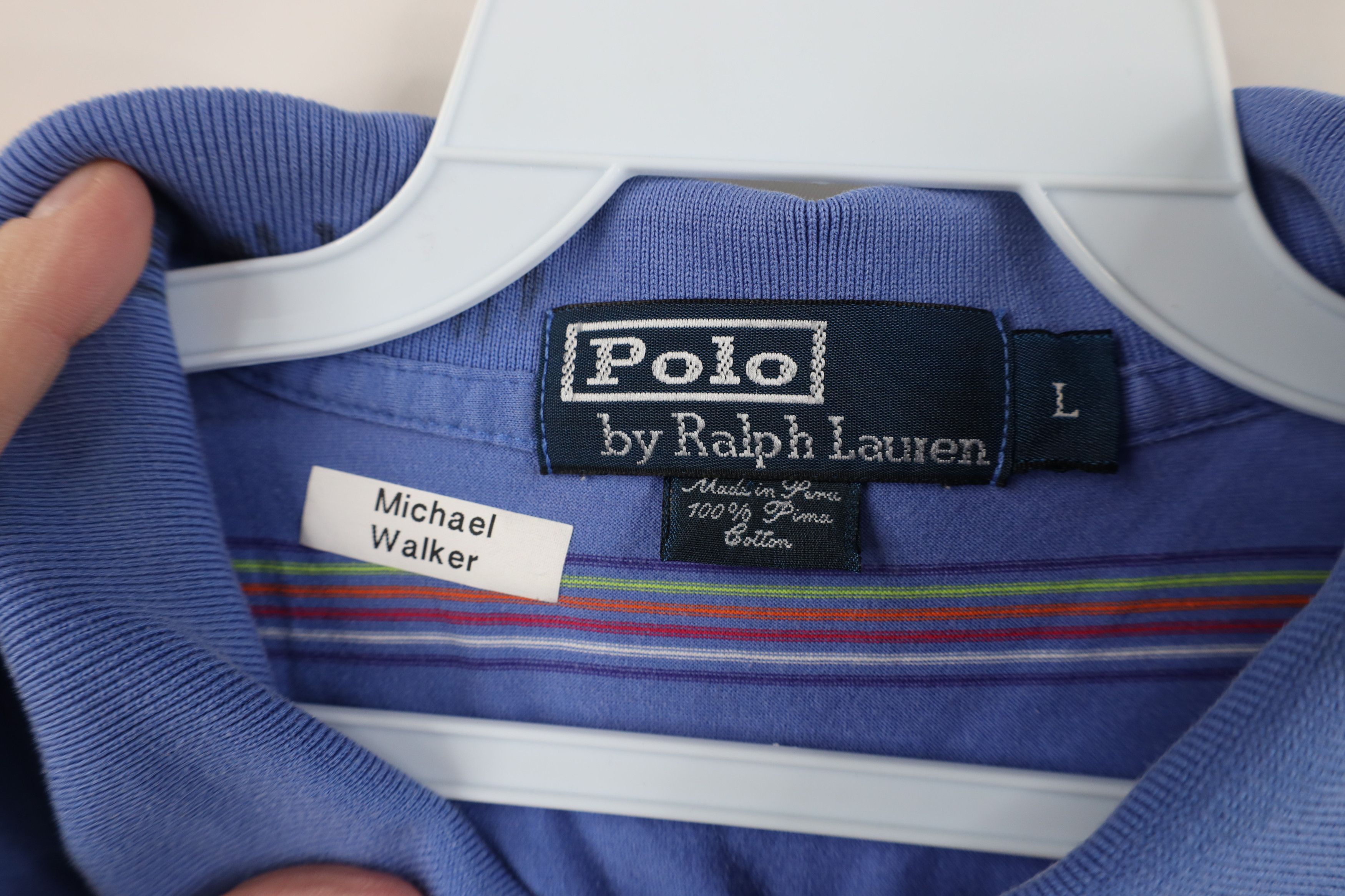 Polo Ralph Lauren Vintage 90s Y2K Ralph Lauren Soft Knit Rainbow Striped Polo Size US L / EU 52-54 / 3 - 6 Thumbnail