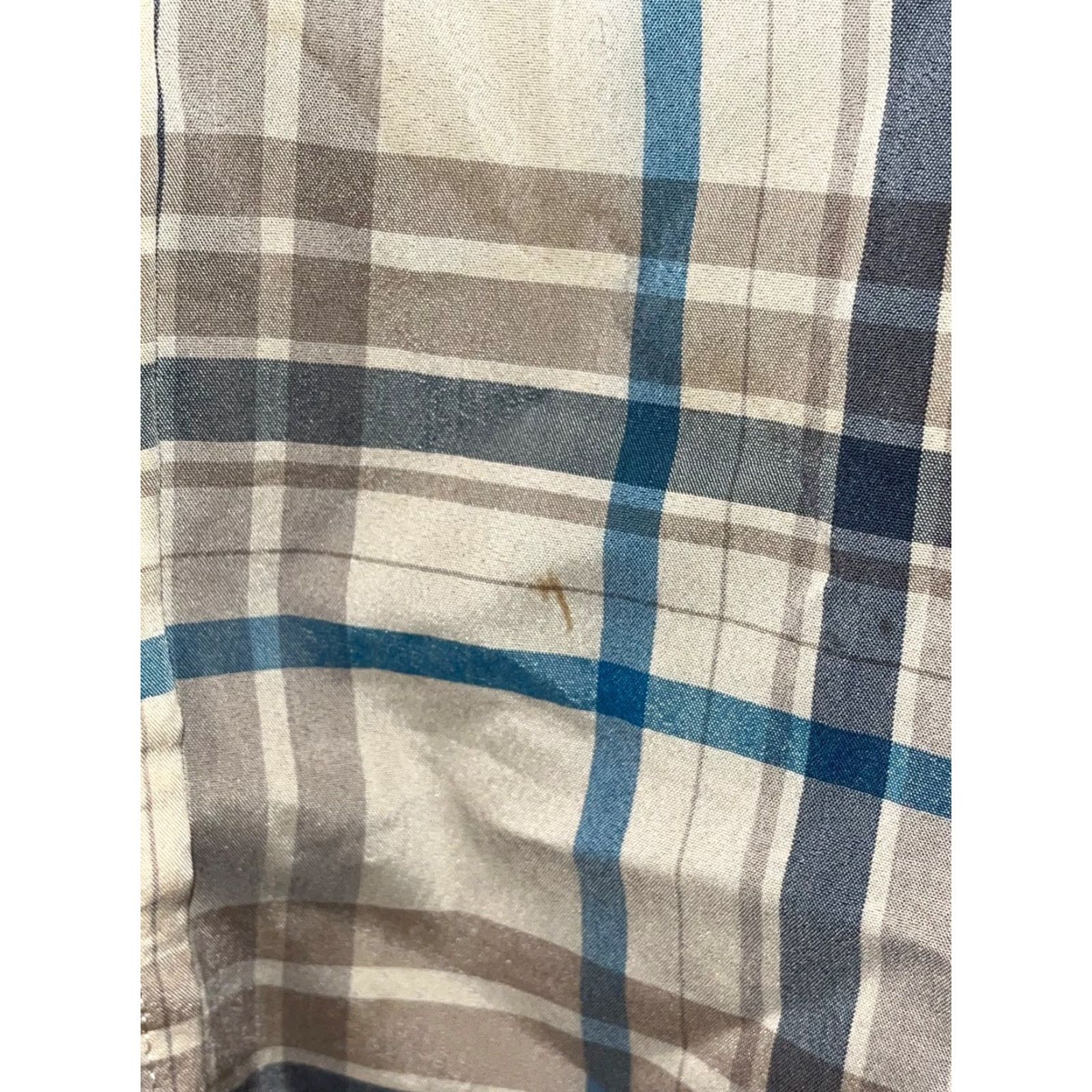 Prana prAna Men’s Plaid Shirt XL Button-Down Long Sleeve Casual Collared Tan Brown Blue Multicolor Cotton Blend Casual Shirt Mens XL Size US XL / EU 56 / 4 - 7 Thumbnail