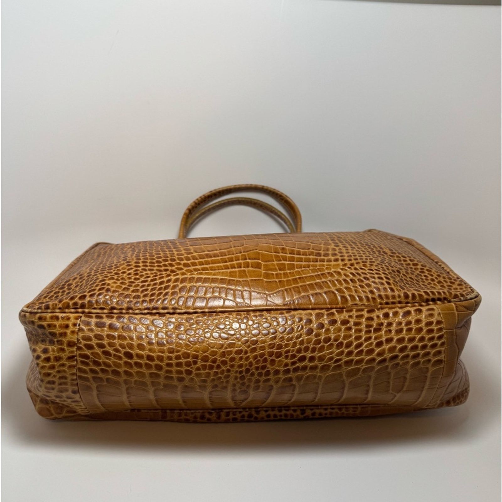 Longchamp Croc Embossed Leather Roseau Tote Bag