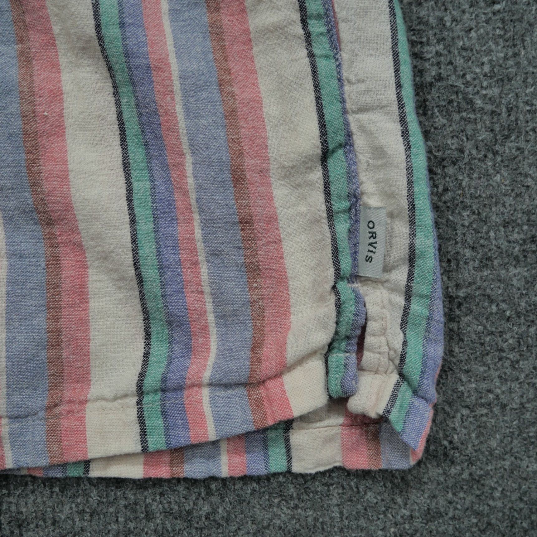 Orvis Orvis Shirt Womens L Blue Pink Striped Button Up Linen Blend Size L / US 10 / IT 46 - 5 Thumbnail