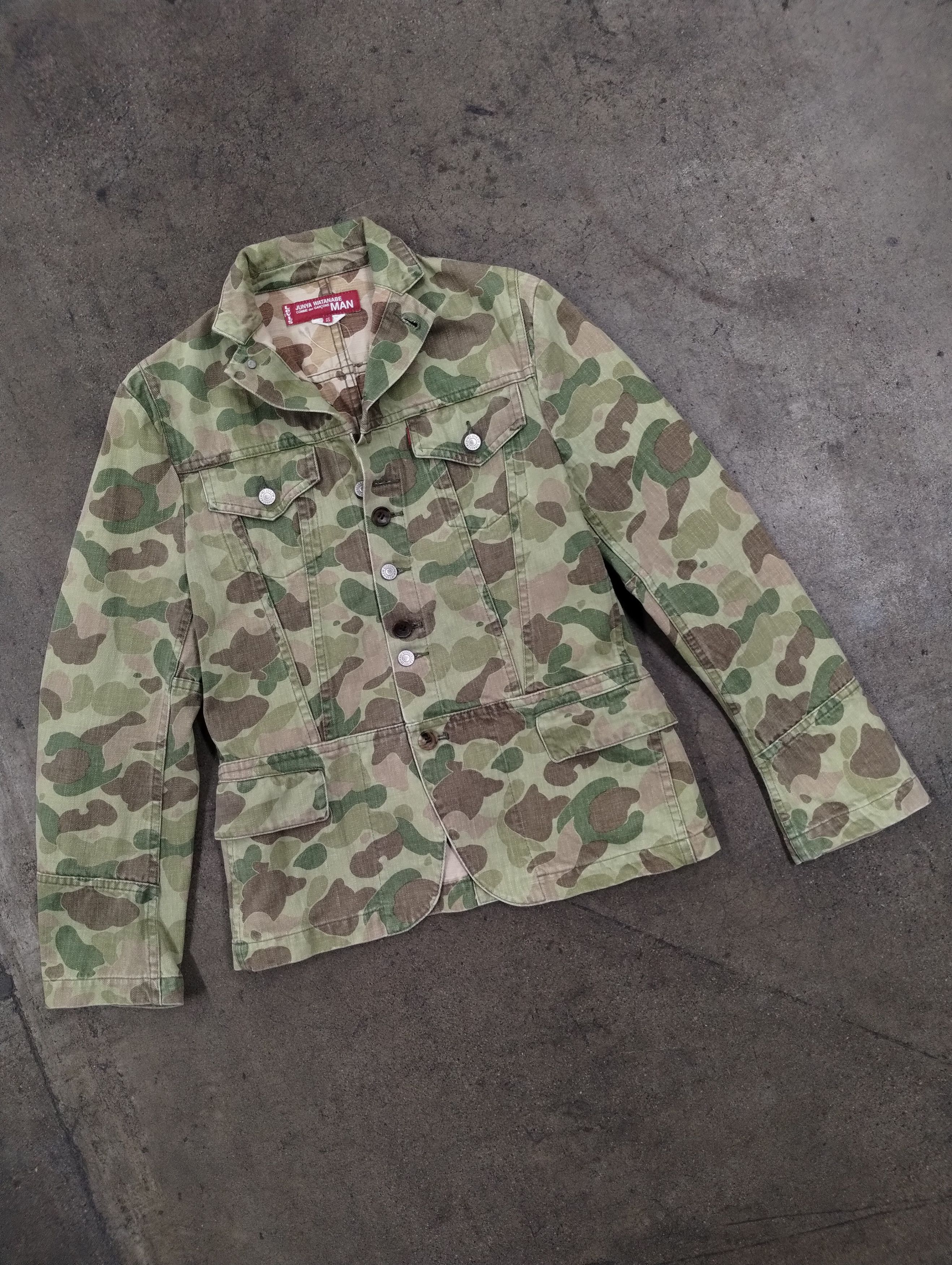 image of Comme Des Garcons x Junya Watanabe Levis Duck Camo Recconstructed Blazer, Men's (Size Small)