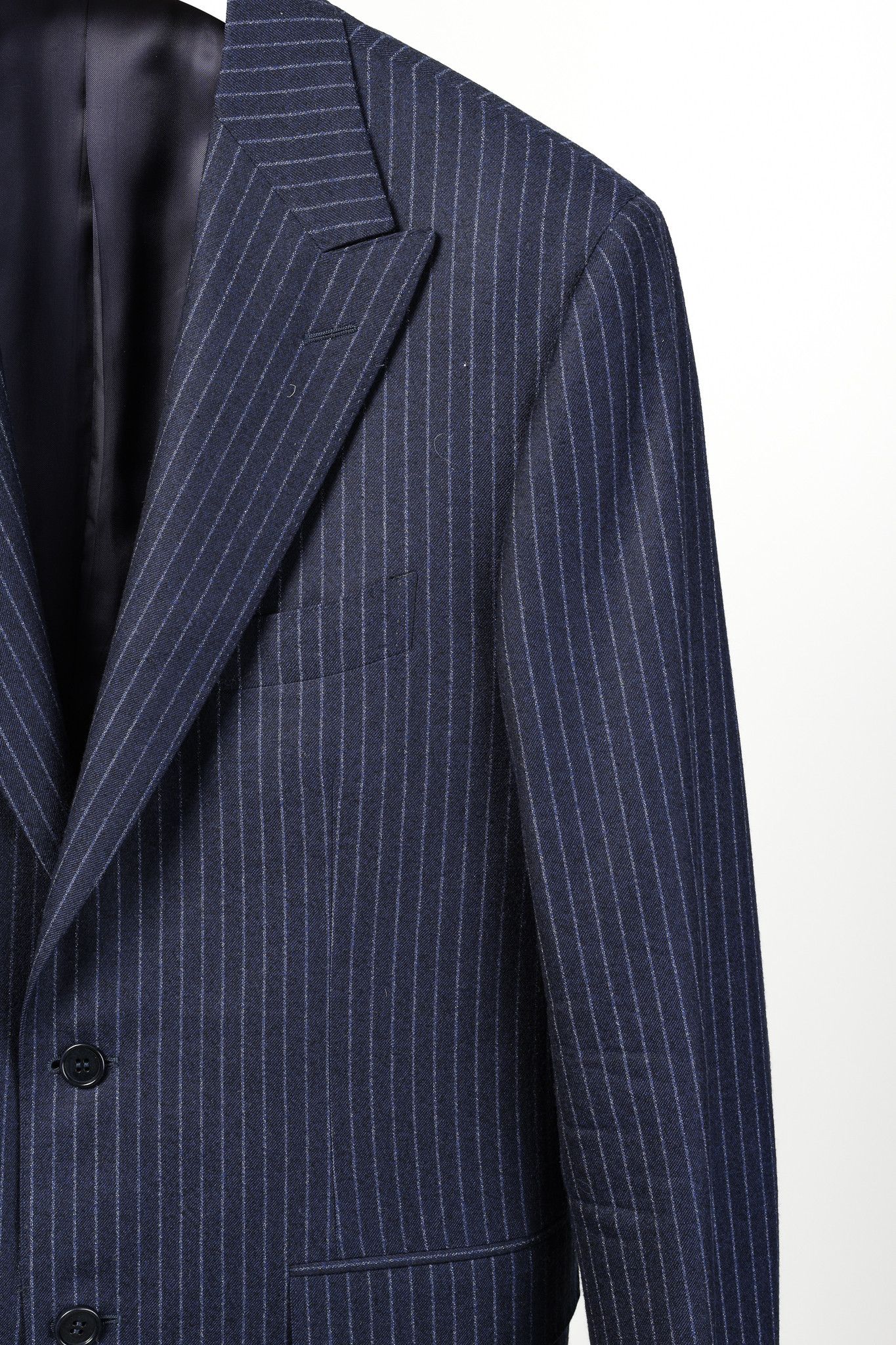 Canali Canali Blue Chalk Banker Stripe Single Breasted Blazer Size 40R - 4 Thumbnail