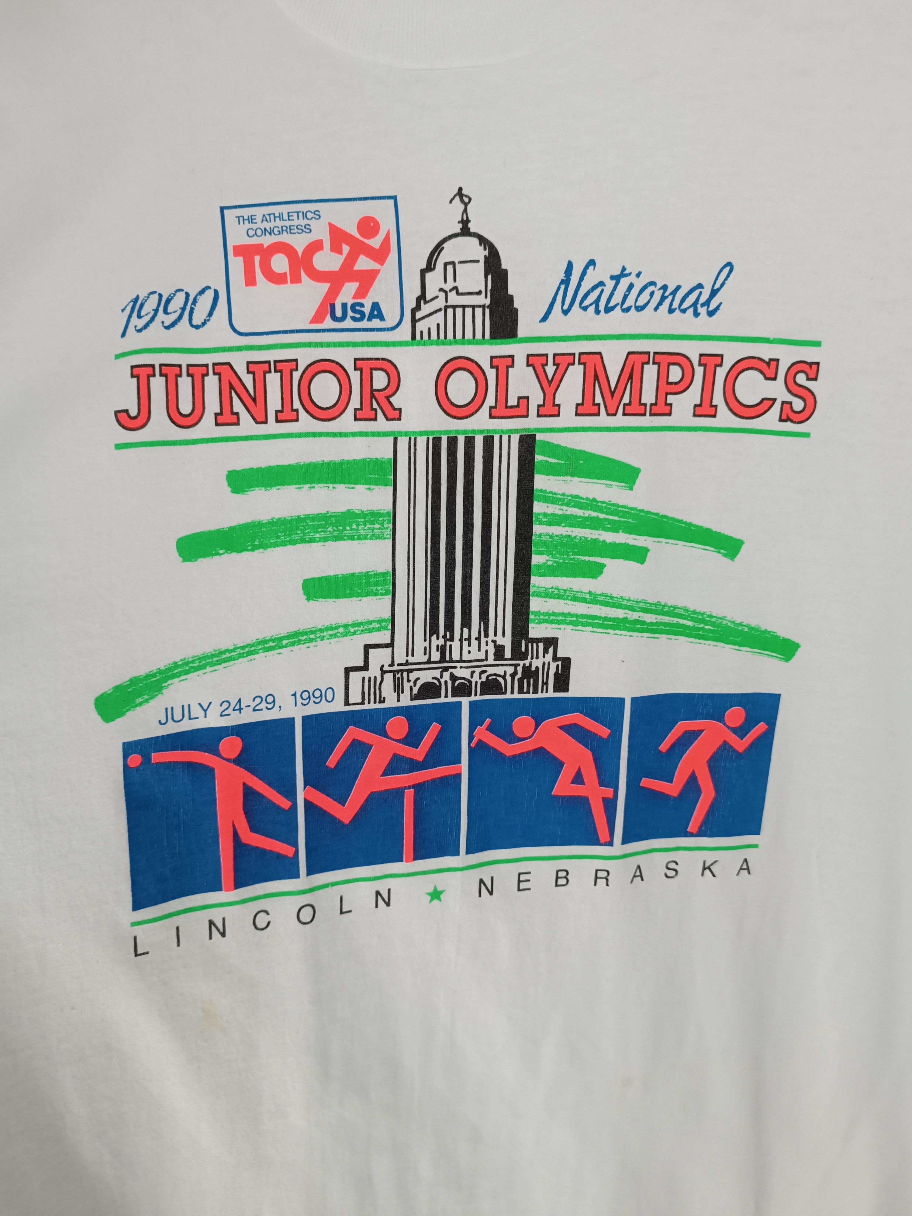 USA Olympics VINTAGE 90'S JUNIOR OLYMPICS USA NEBRASKA TEE VERY RARE Size US M / EU 48-50 / 2 - 10 Thumbnail
