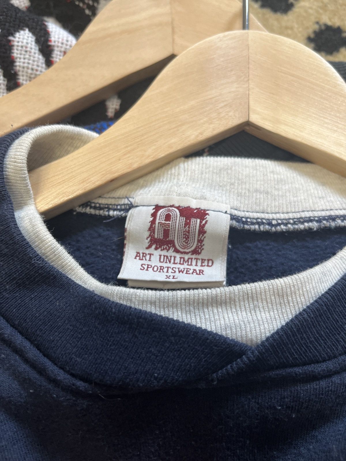 Vintage Vintage Navy Nature Art Sweatshirt ART UNLIMITED Size US XL / EU 56 / 4 - 3 Thumbnail