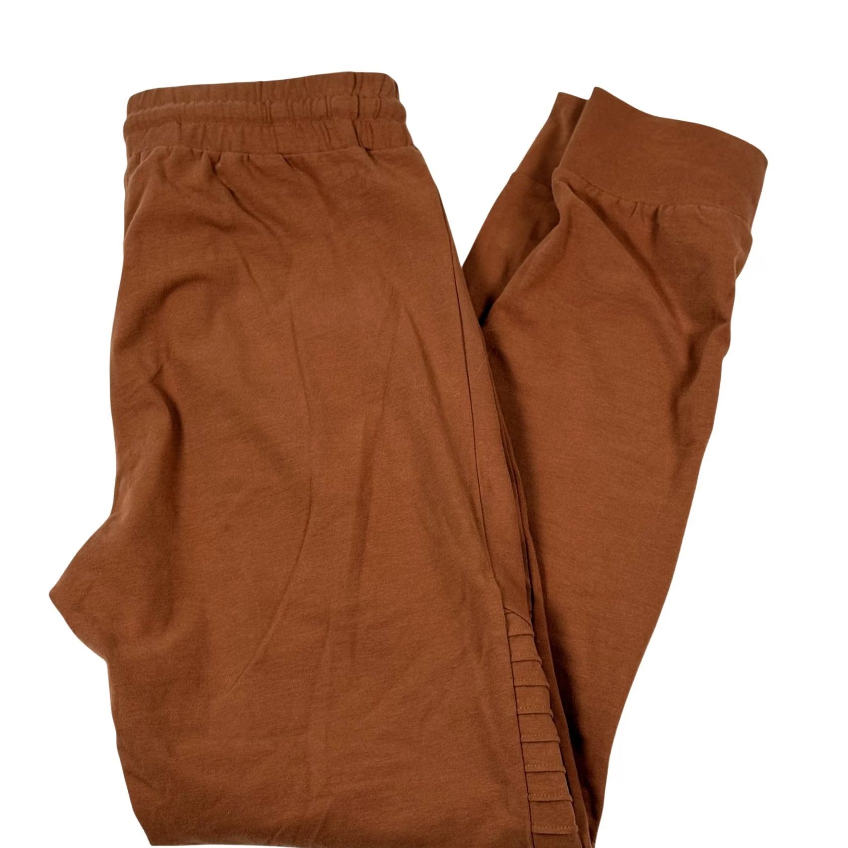 Vintage Splendid Iris Womens Pants Jogger Brown Small Elastic Waist Pockets Zip Moto Tapered Leg Athleisure Plain Solid Shirt/Bottoms Not Applicable Size 28" / US 6 / IT 42 - 2 Thumbnail