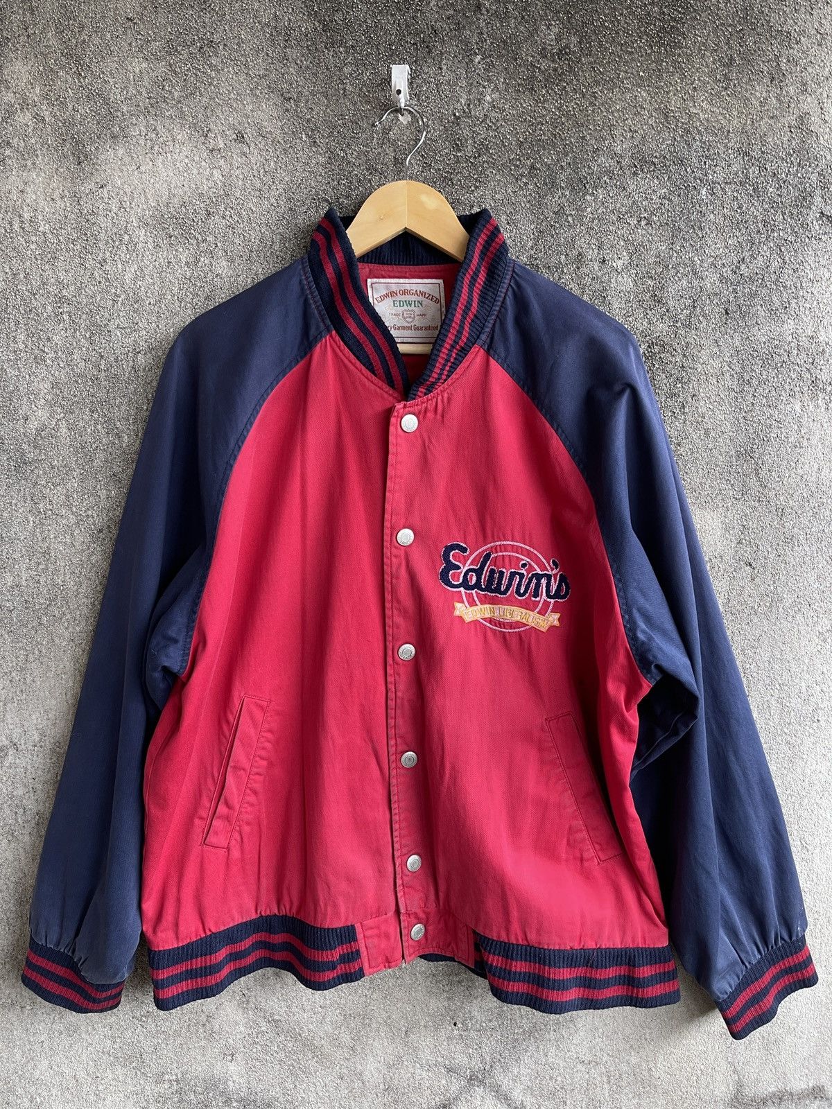 Edwin Rare🔥Vintage Edwin Varsity Jacket Embroidery Logo Size US XL / EU 56 / 4 - 2 Thumbnail