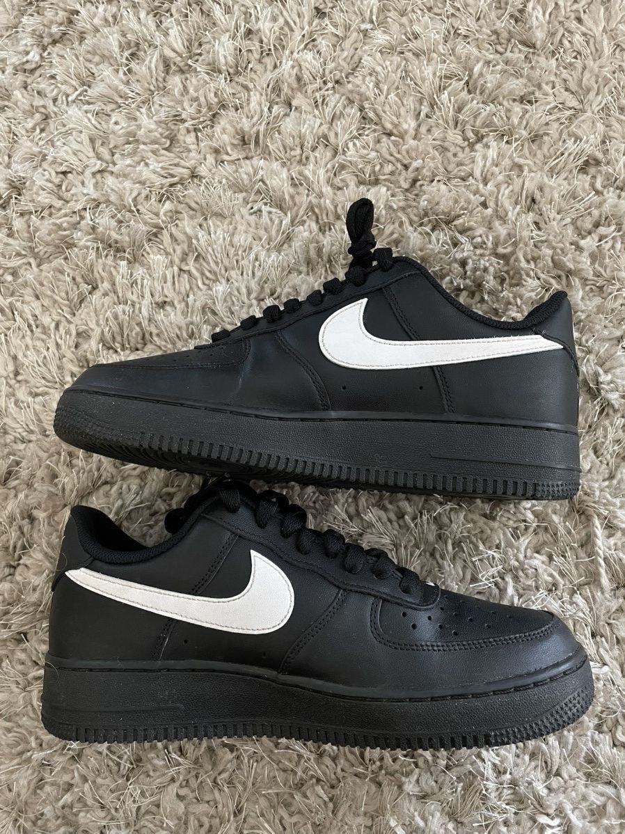 Nike Nike Air Force 1 Black White Size US 8 / EU 41 - 3 Thumbnail