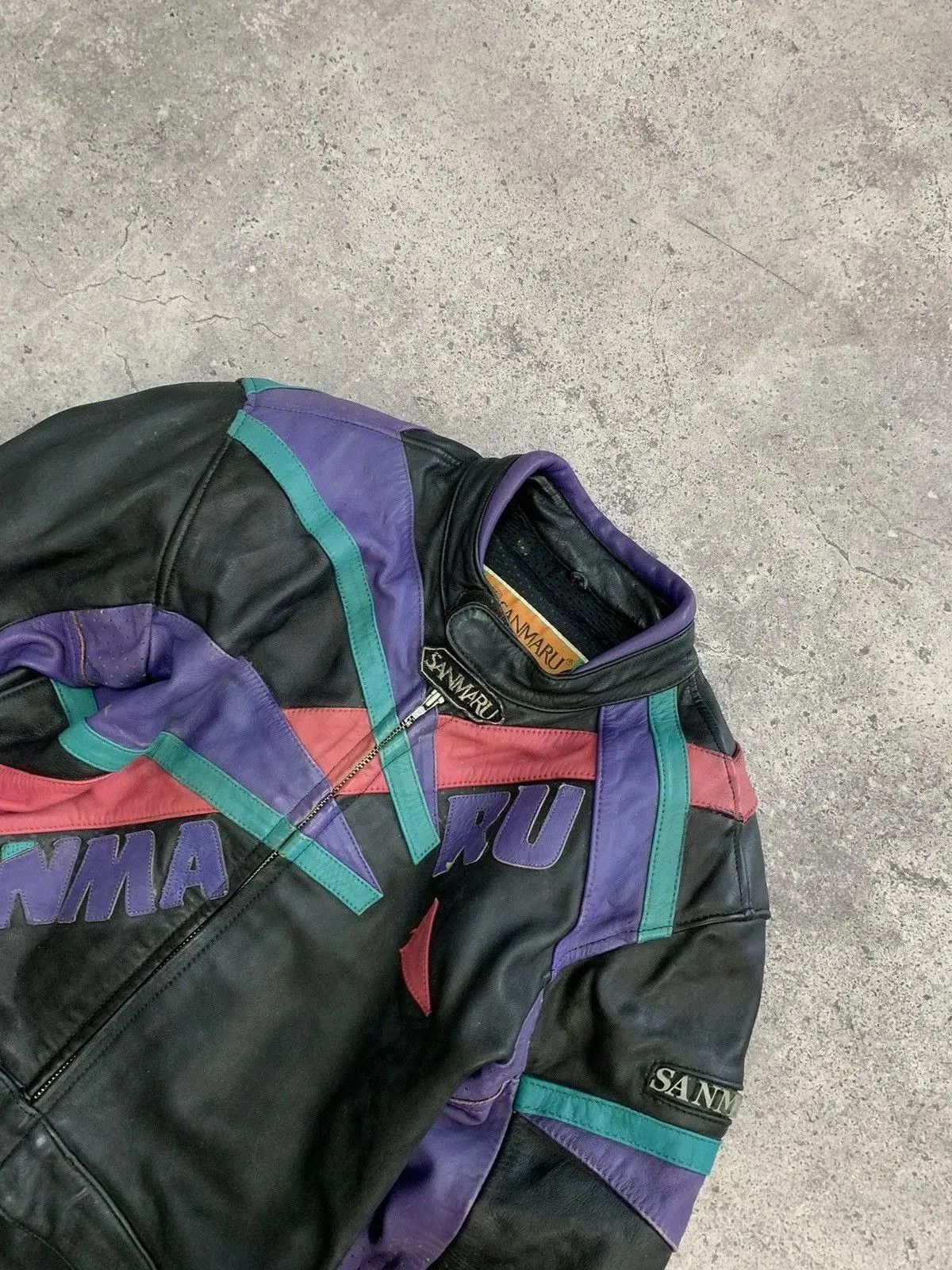Genuine Leather VINTAGE Racing Leather Jacket Vintage MOTO Biker Size US L / EU 52-54 / 3 - 7 Thumbnail