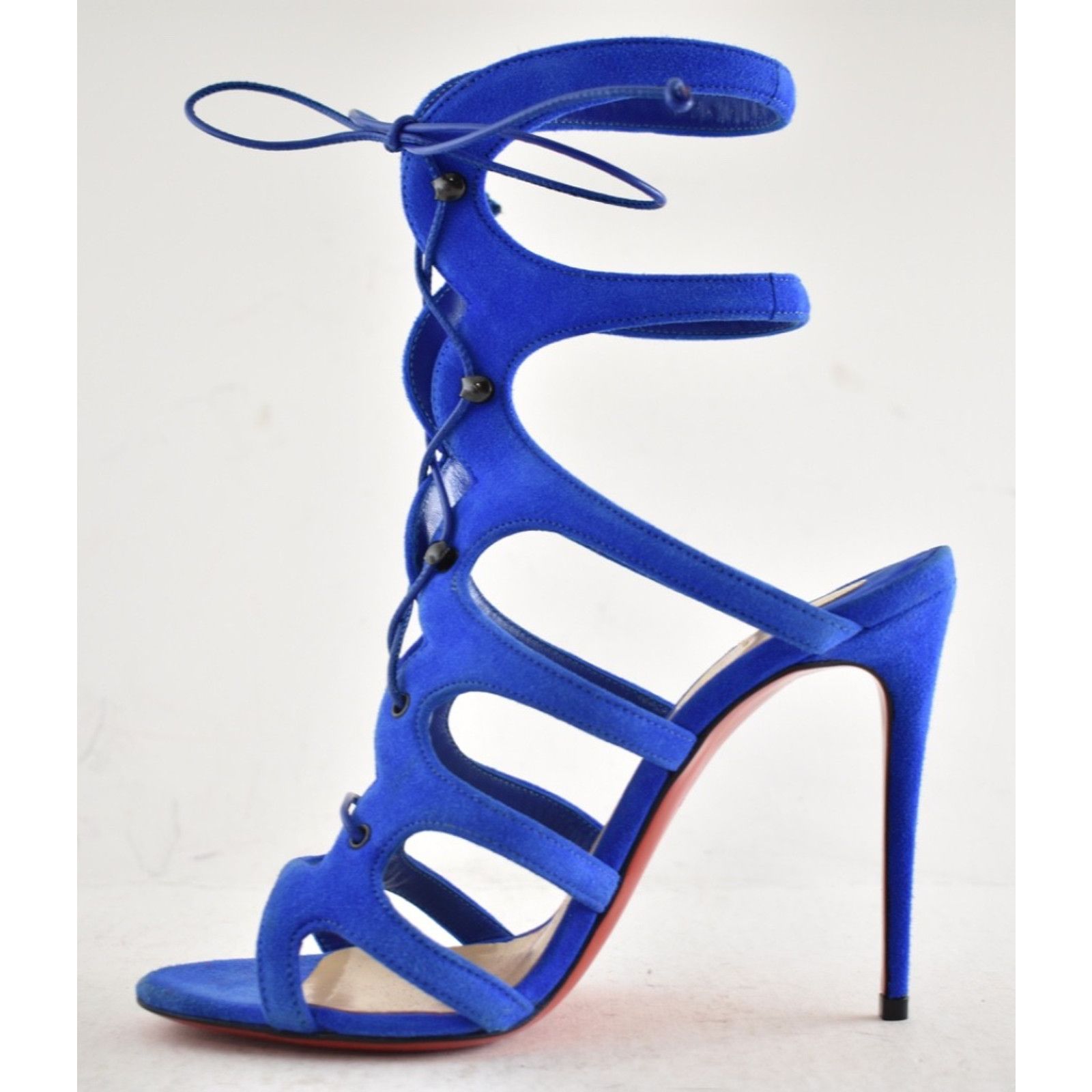 Christian Louboutin Christian Louboutin Amazoulo 100 Electric Lace Up Sandal 35 Size US 5 / IT 35 - 12 Thumbnail