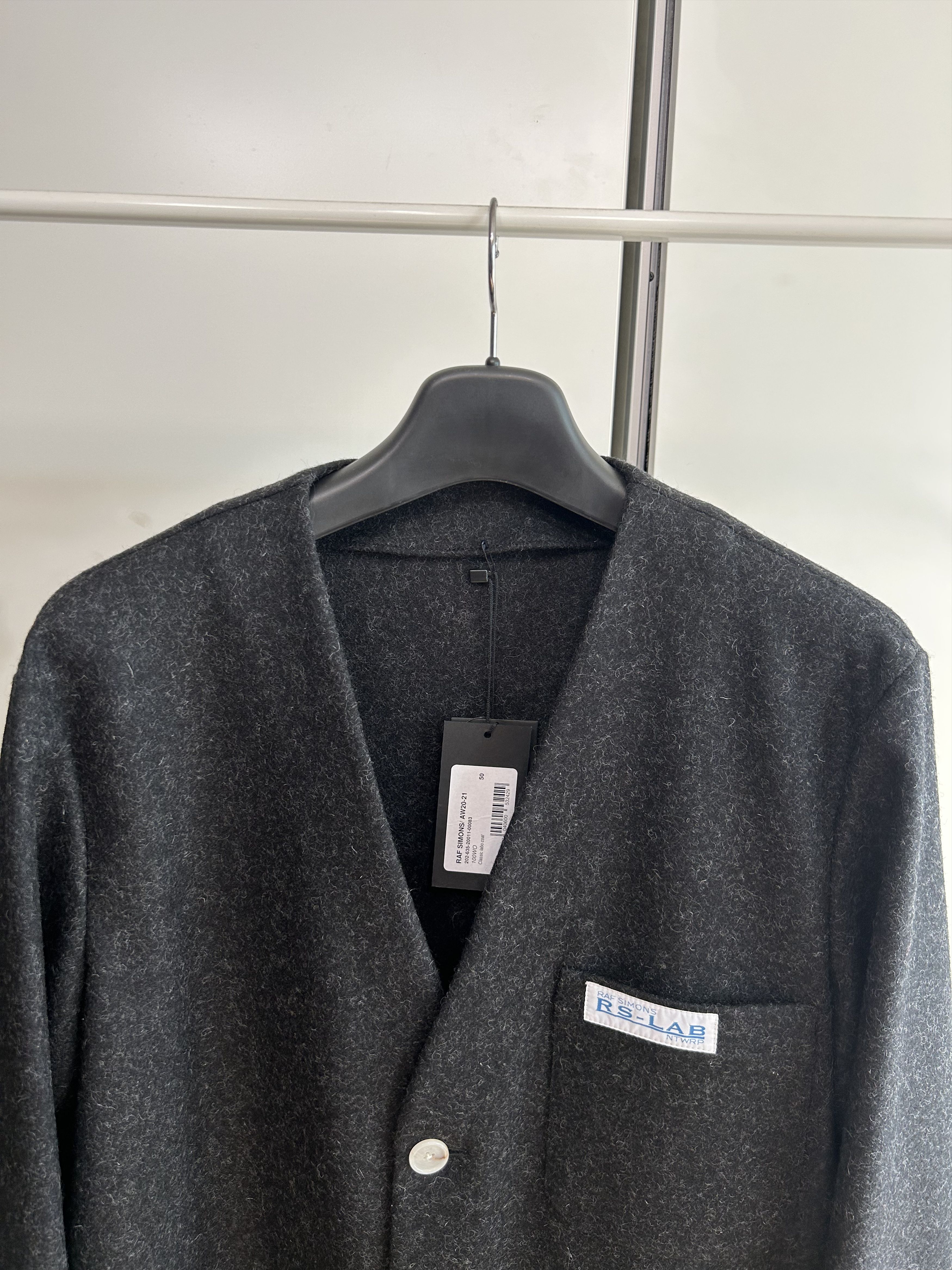 Raf Simons RAF SIMONS A/W 20 Collarless Wool Melton Coat Size US M / EU 48-50 / 2 - 3 Thumbnail