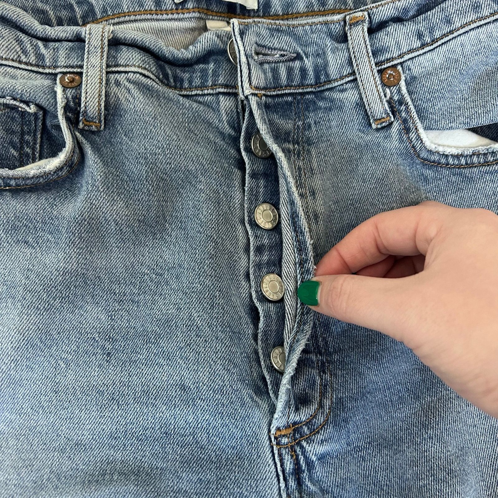 Agolde Agolde Nico High Rise Jeans Distressed Skinny Button Fly 28 Size 28" / US 6 / IT 42 - 4 Thumbnail