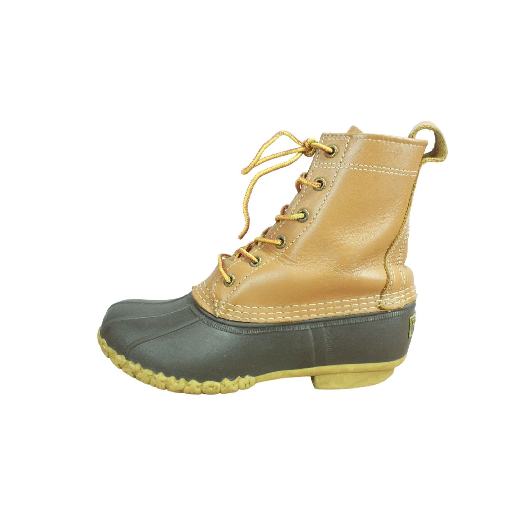 L.L. Bean LL Bean Brown Leather 8" Lace Up Duck Boots Size US 7 / IT 37 - 1 Thumbnail